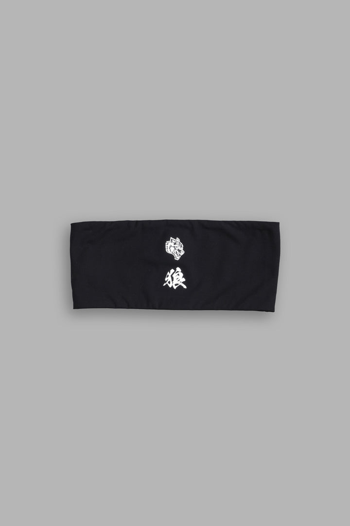 Wolf Head Kanji "Mia" Energy Bandeau in Black