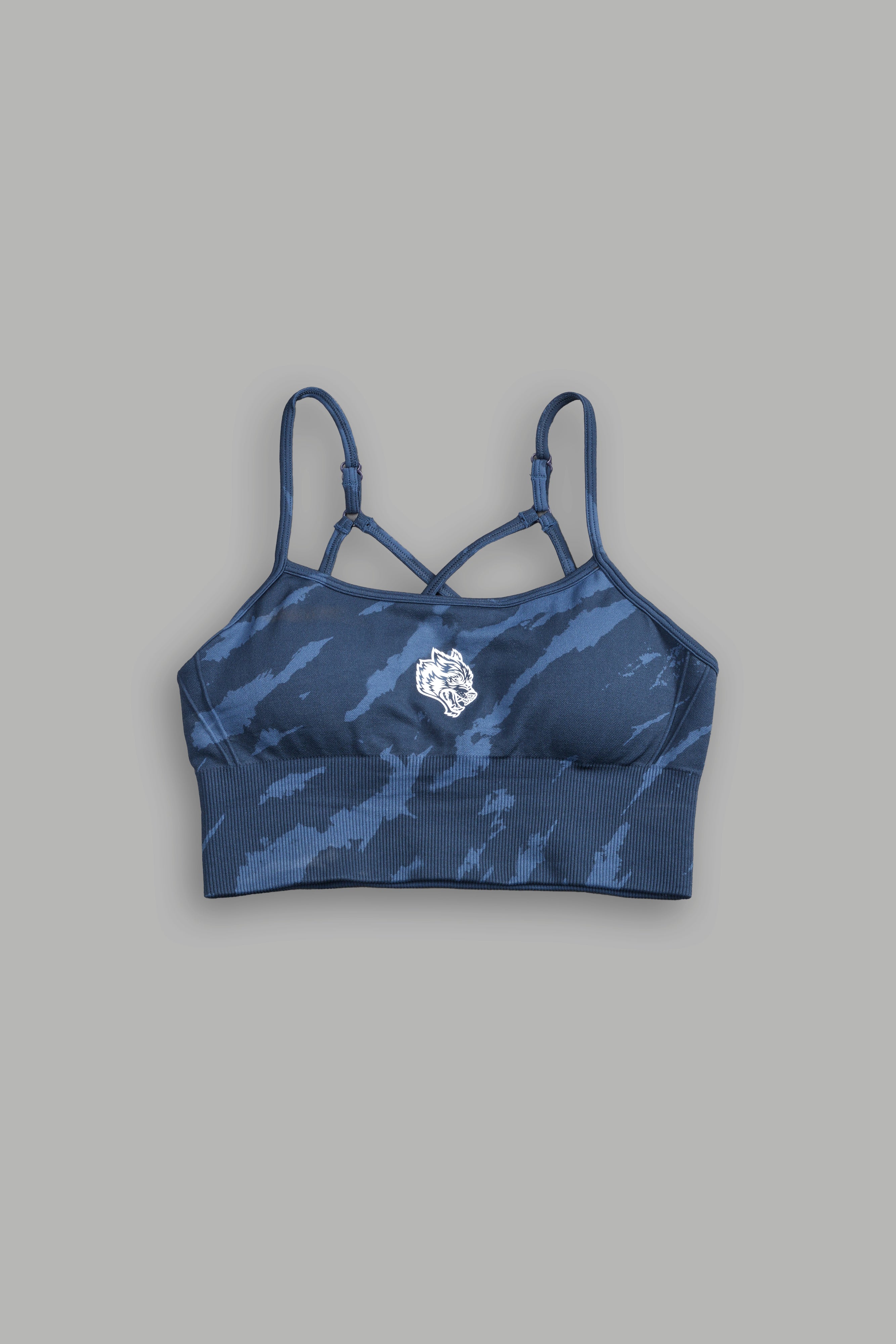 Single Wolf "Everson Seamless" Huxley Bra in Ocean Blue Native Camo