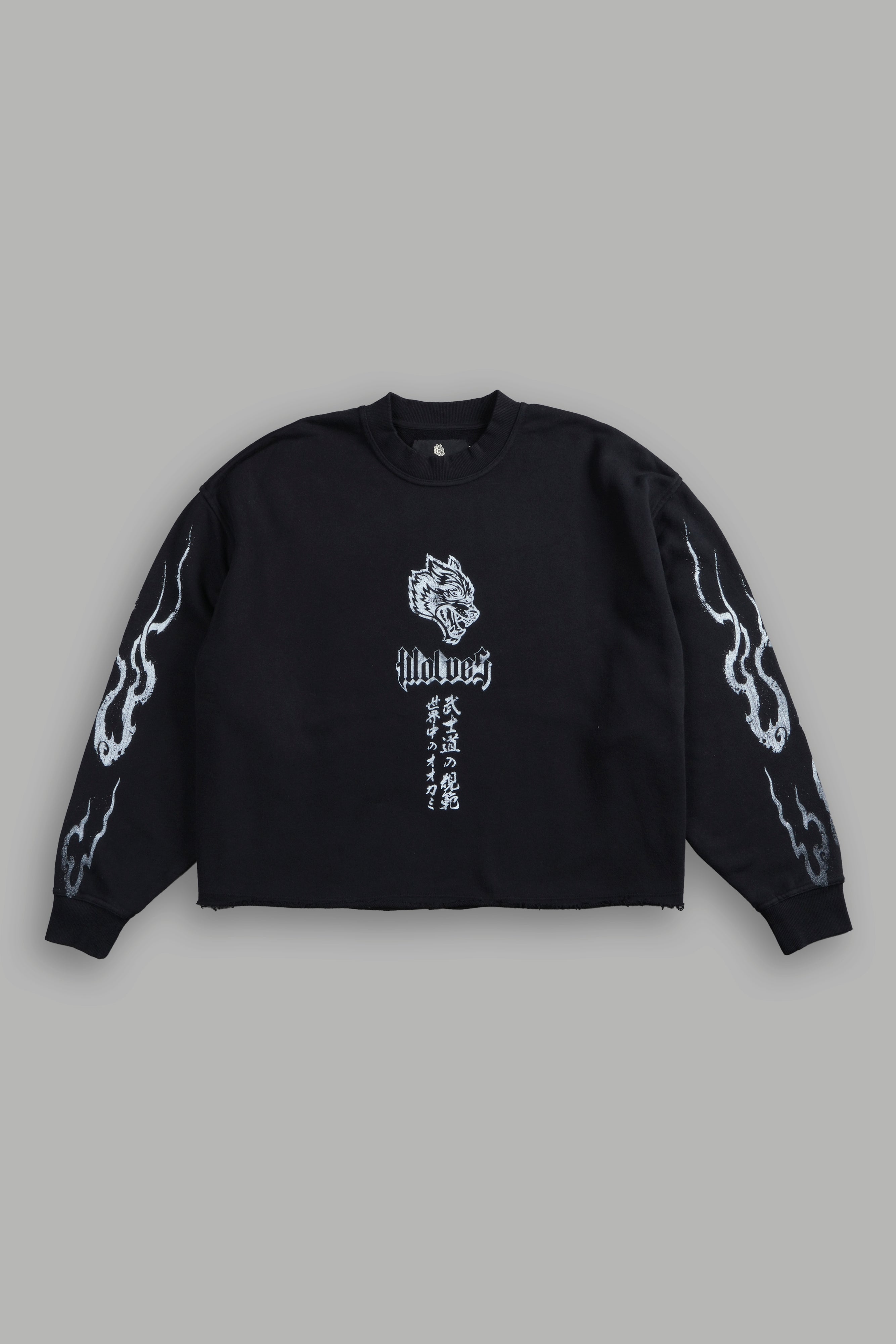 Darc Infernal Raw Hem "Box Cut" Crewneck in Black