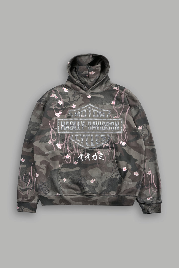 Darc Blossom Pierce Hoodie in Warrior In A Garden Green Camo