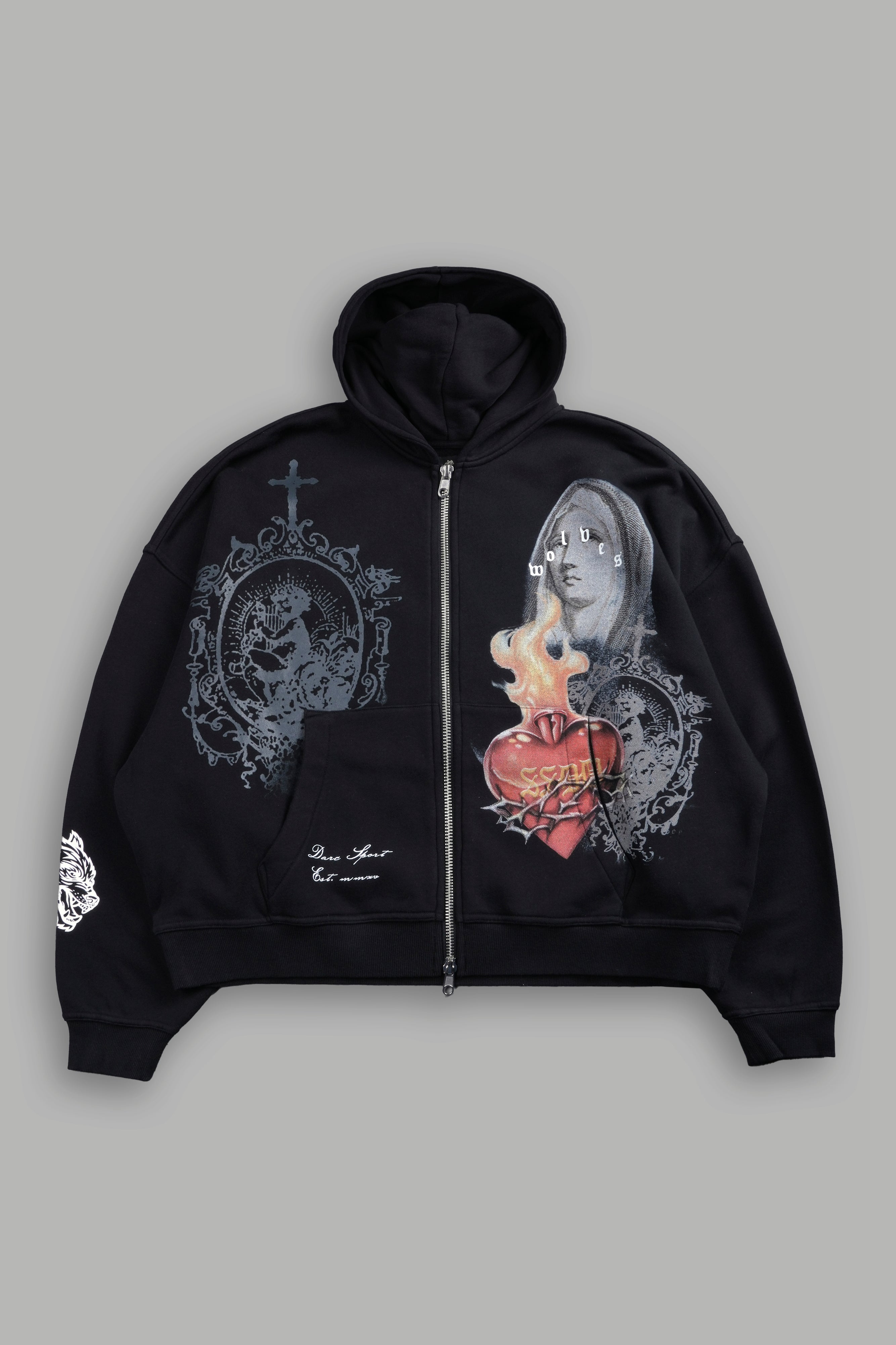 Heart of Thorns Vex Double Zip Hoodie in Black – DarcSport