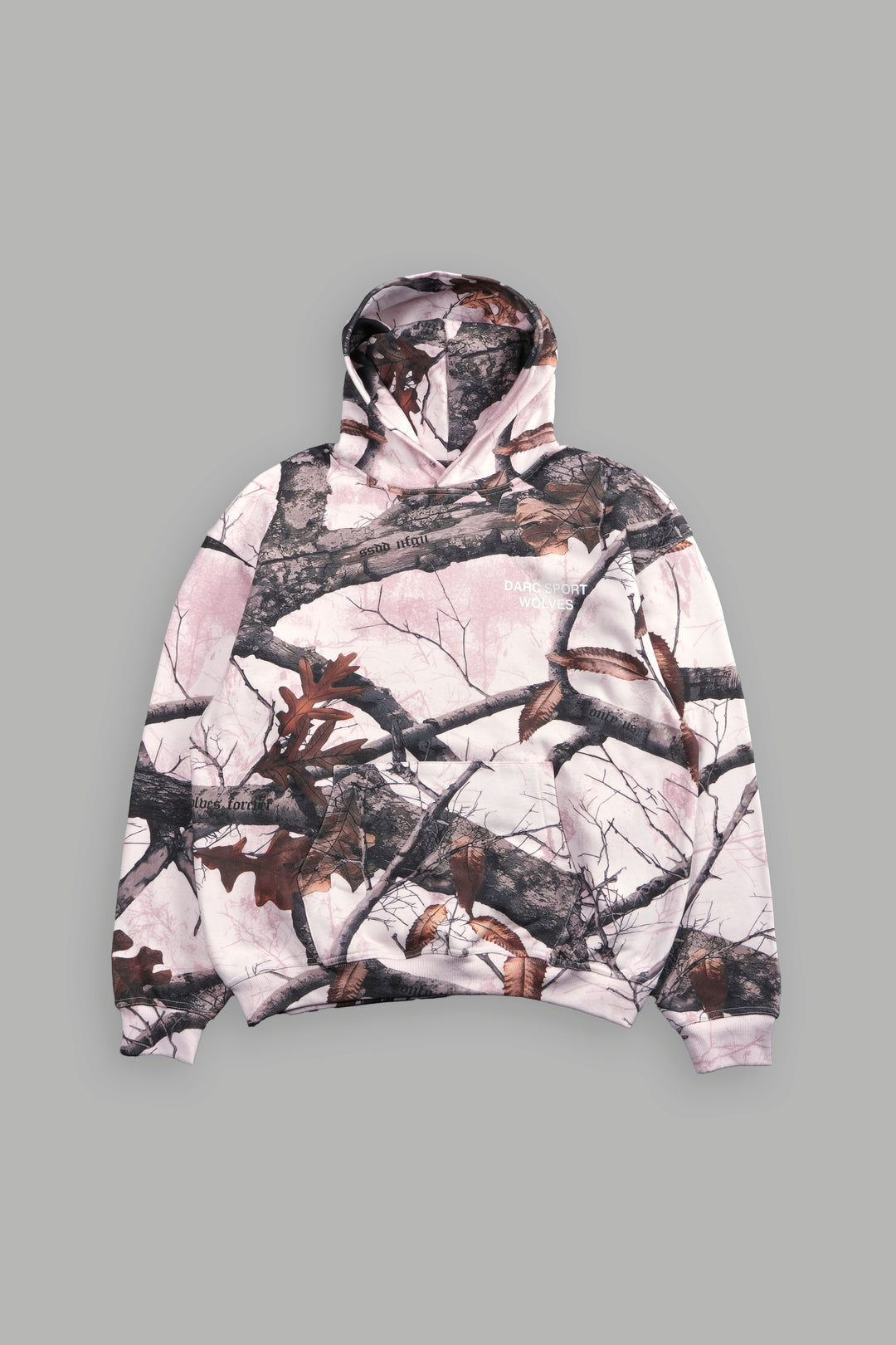 Darc Sport Wolves "Pierce" Hoodie in Brown/Light Mauve Woodland Camo