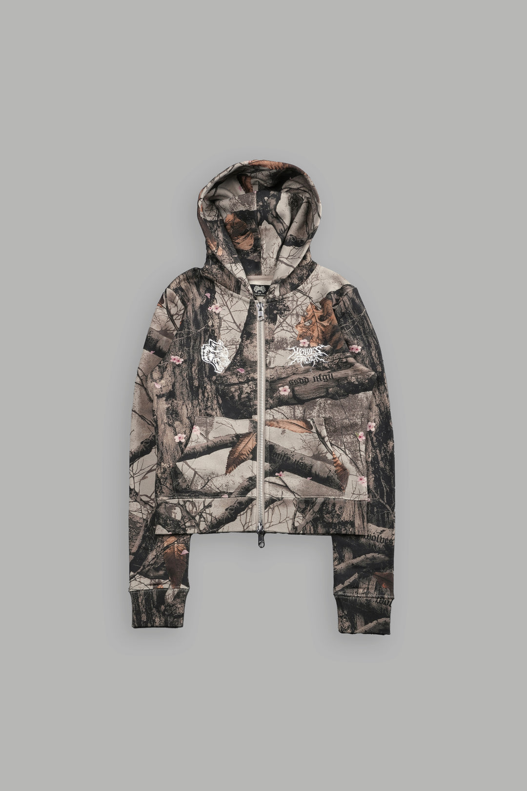 Moth Kanji "Iris" Zip Up Hoodie in Cherry Blossom Woodland Camo