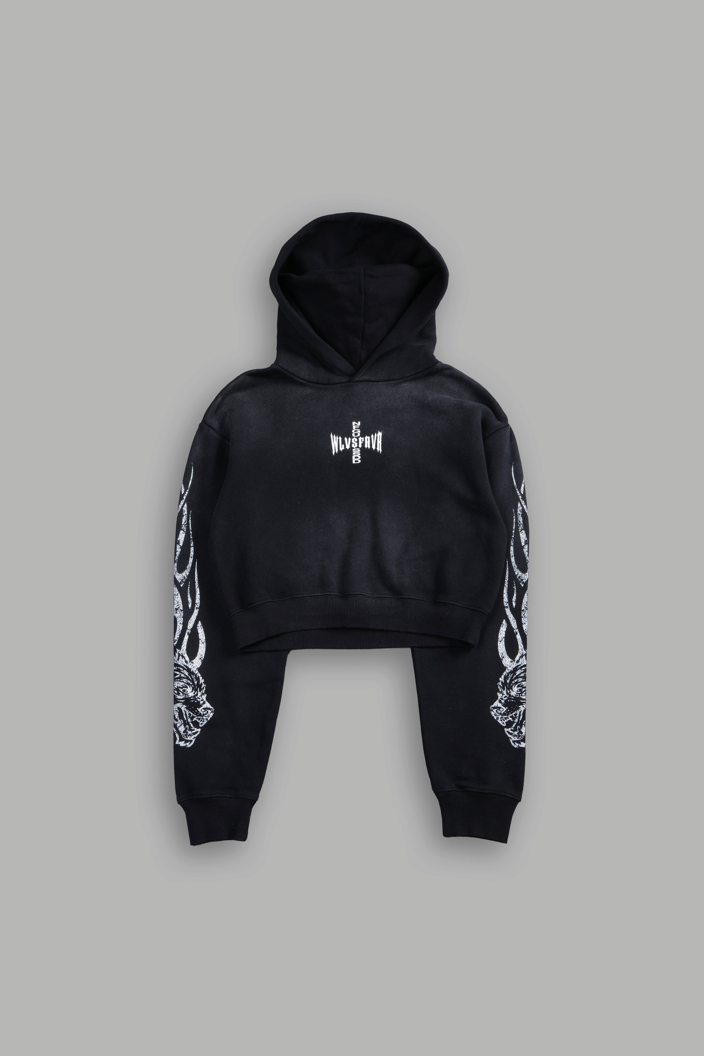 Finite Flame "Rose" She Hoodie in Black Drift Wash
