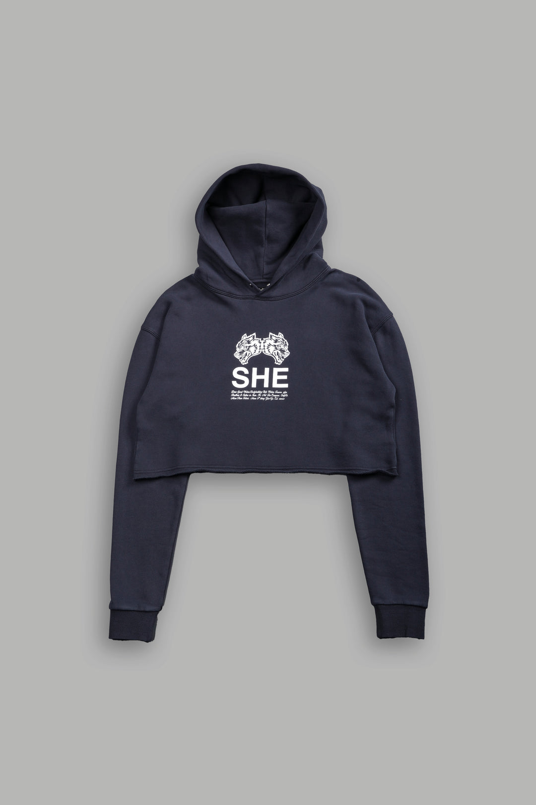 Gritty "Pierce" (Cropped) Hoodie in Midnight Blue