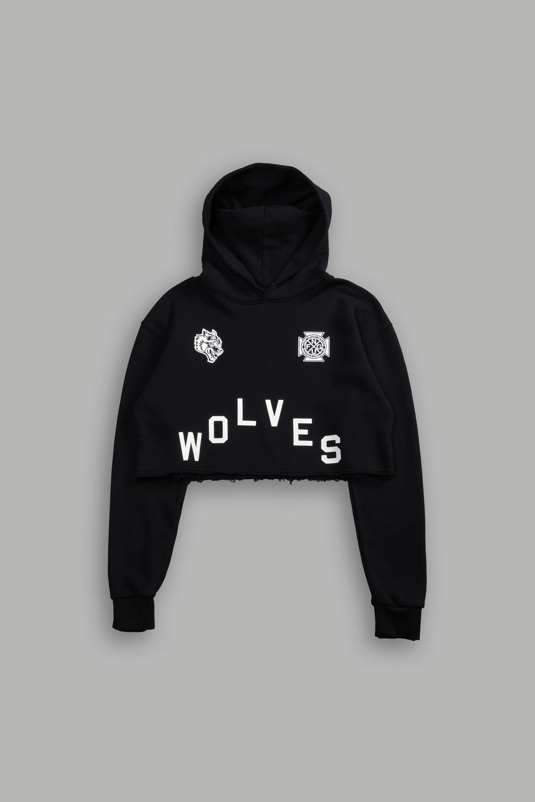 Wolf Pyramid "Pierce" Cropped Hoodie in Black