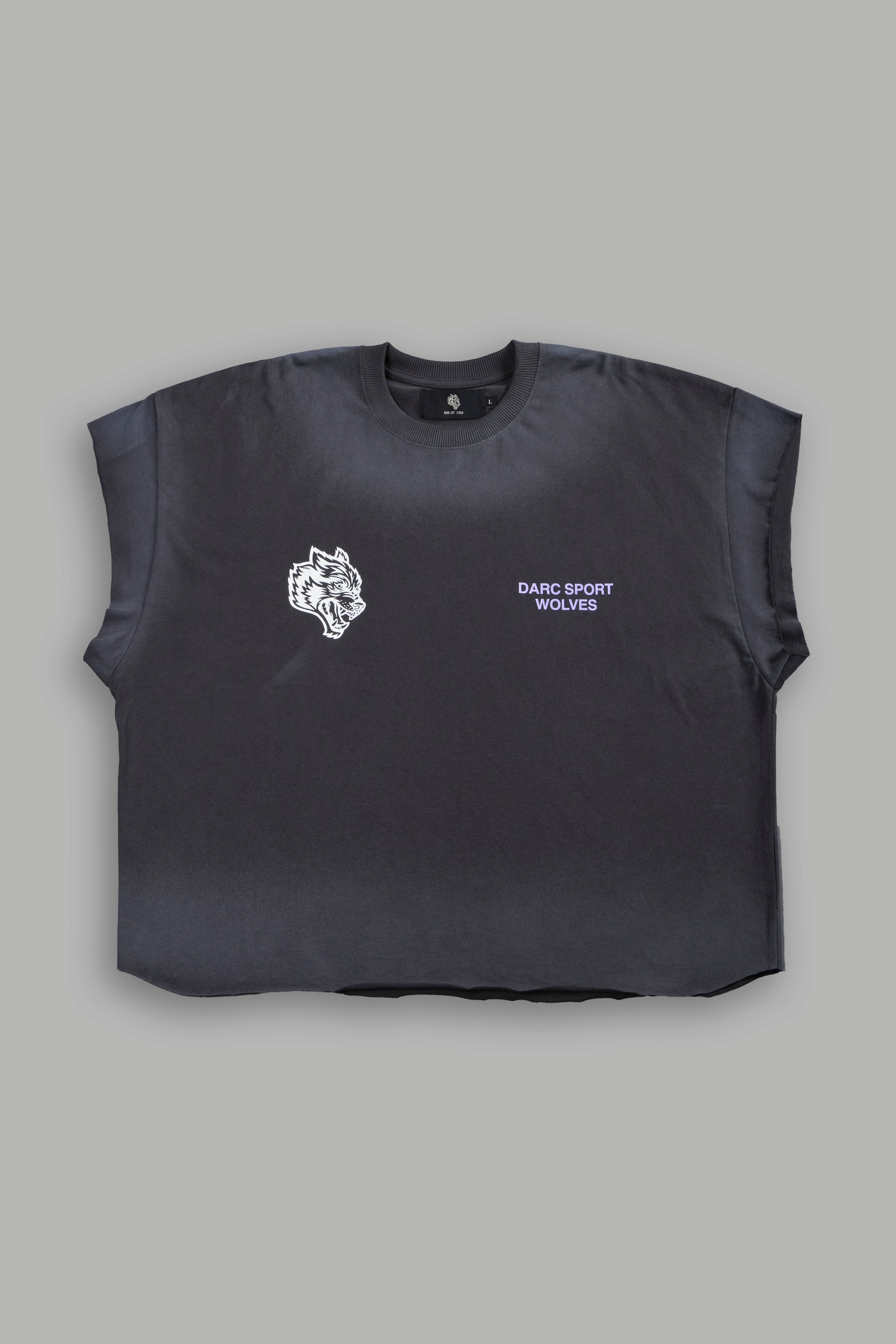 Pegasus Storm Grunge Cut-Off Tee in Wolf Gray Drift Wash