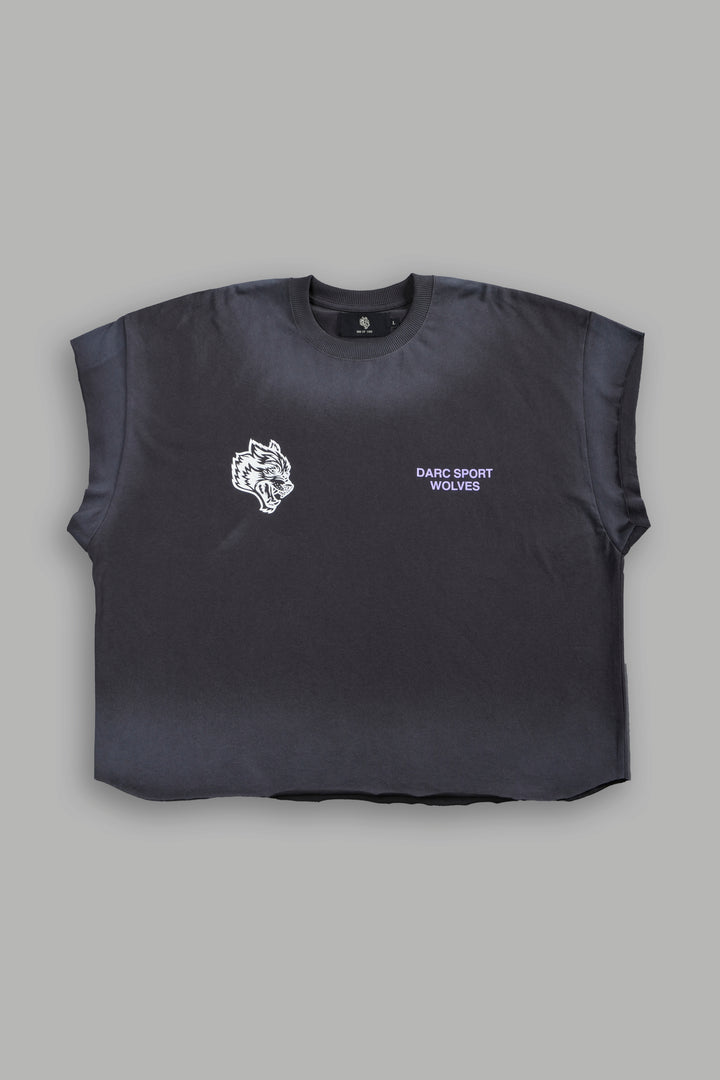 Pegasus Storm Grunge Cut-Off Tee in Wolf Gray Drift Wash