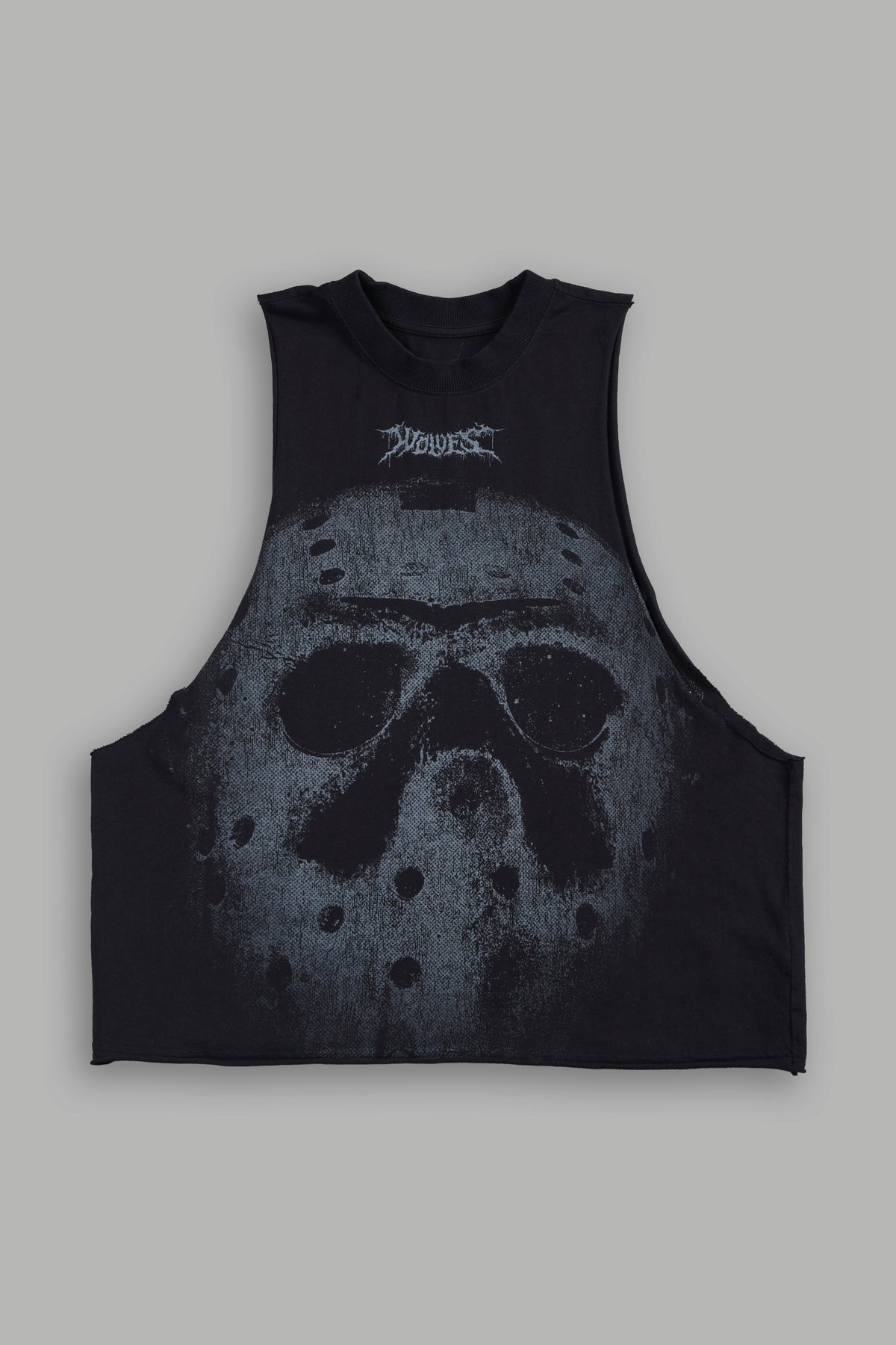 Jason Forever Grunge Raw Hem Box Cut Tommy Muscle Tee In Black