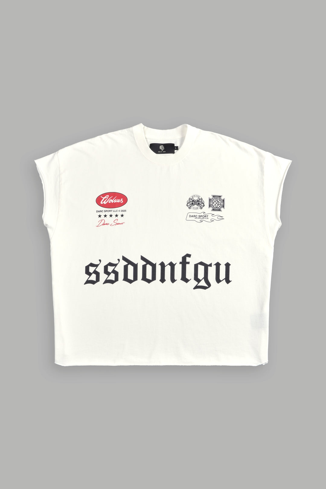 Us Forever Grunge Cut-Off Tee in Cream