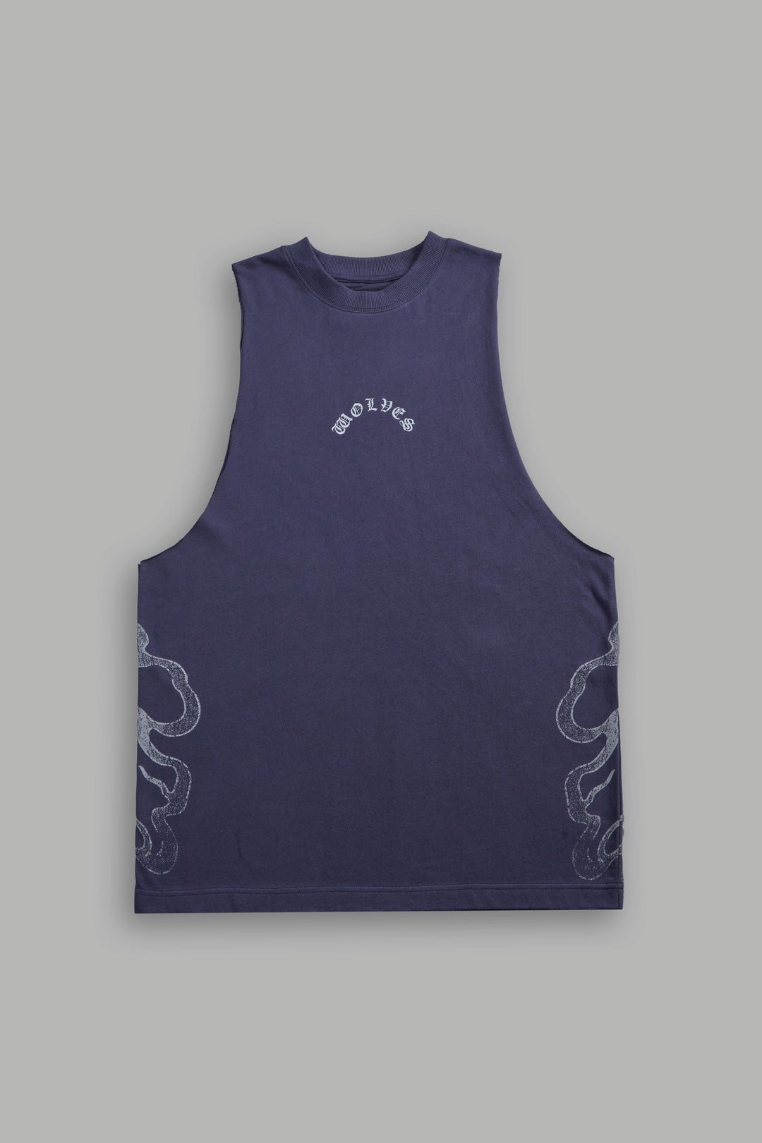 Wolves Never Back Down V2 Tommy Muscle Tee in Storm Blue