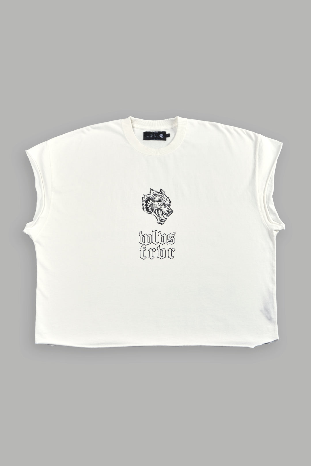 Last Breath Grunge Cut-Off Tee in Cream