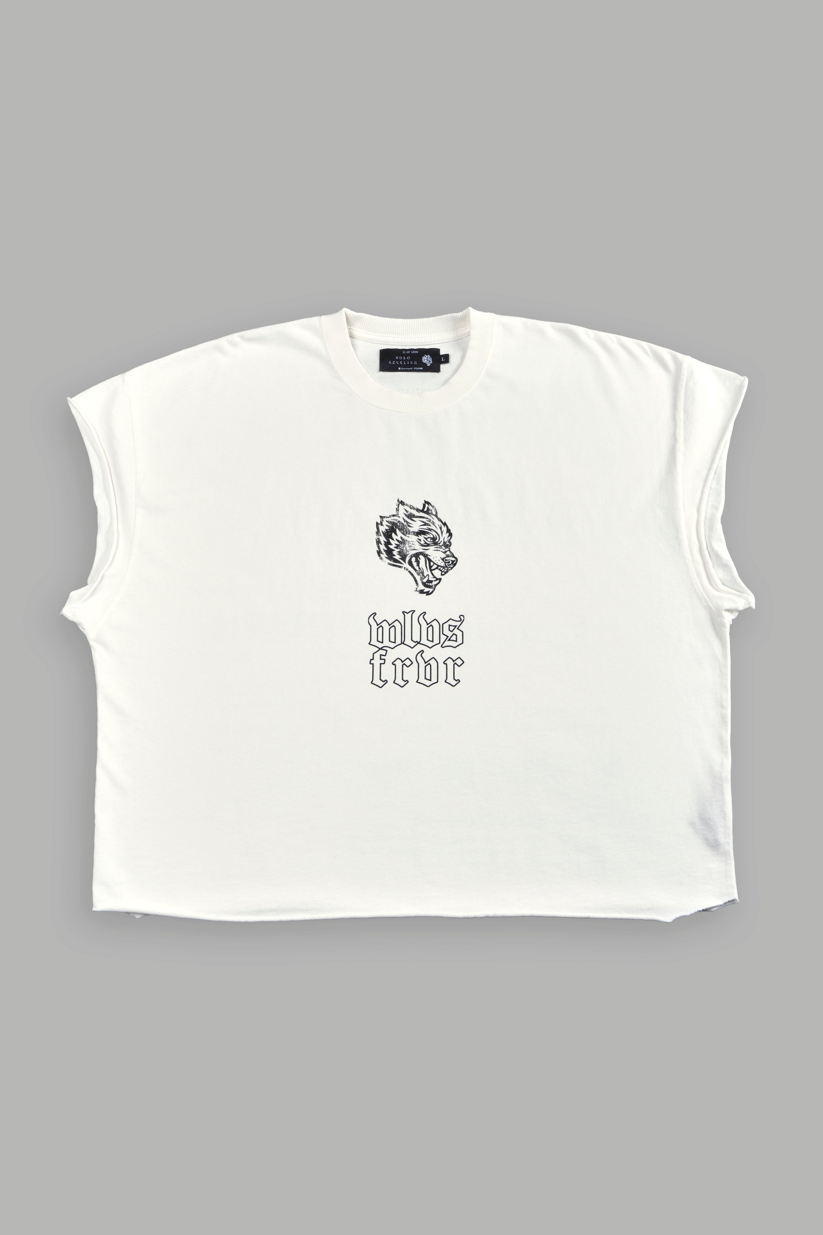 Last Breath Grunge Cut-Off Tee in Cream