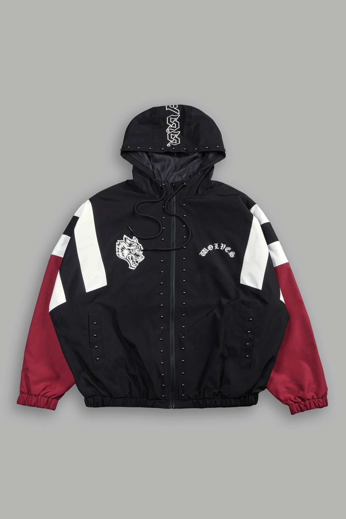 Lobo Chopper Brolic Track Jacket In Black/Cherry Red