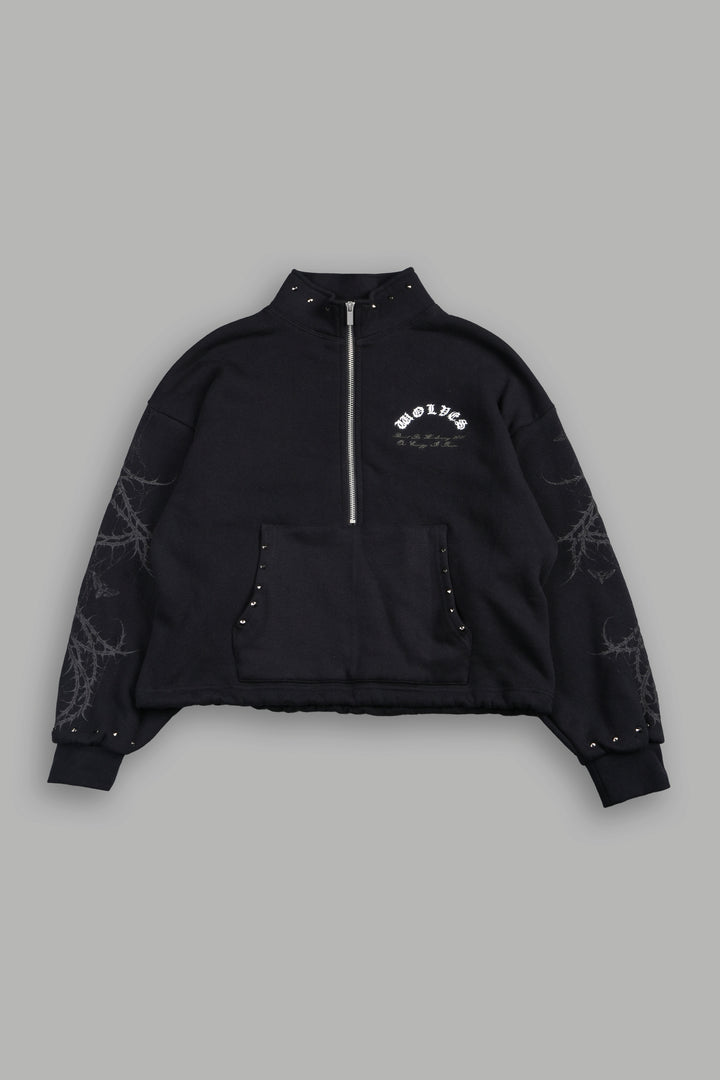 Hesh Chopper Thorns She Everson Mockneck Sweater In Black