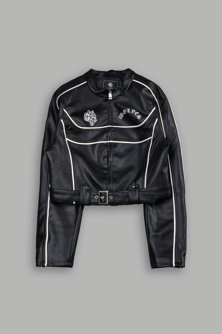 Chopper Wolf Letty Moto Jacket in Black/White