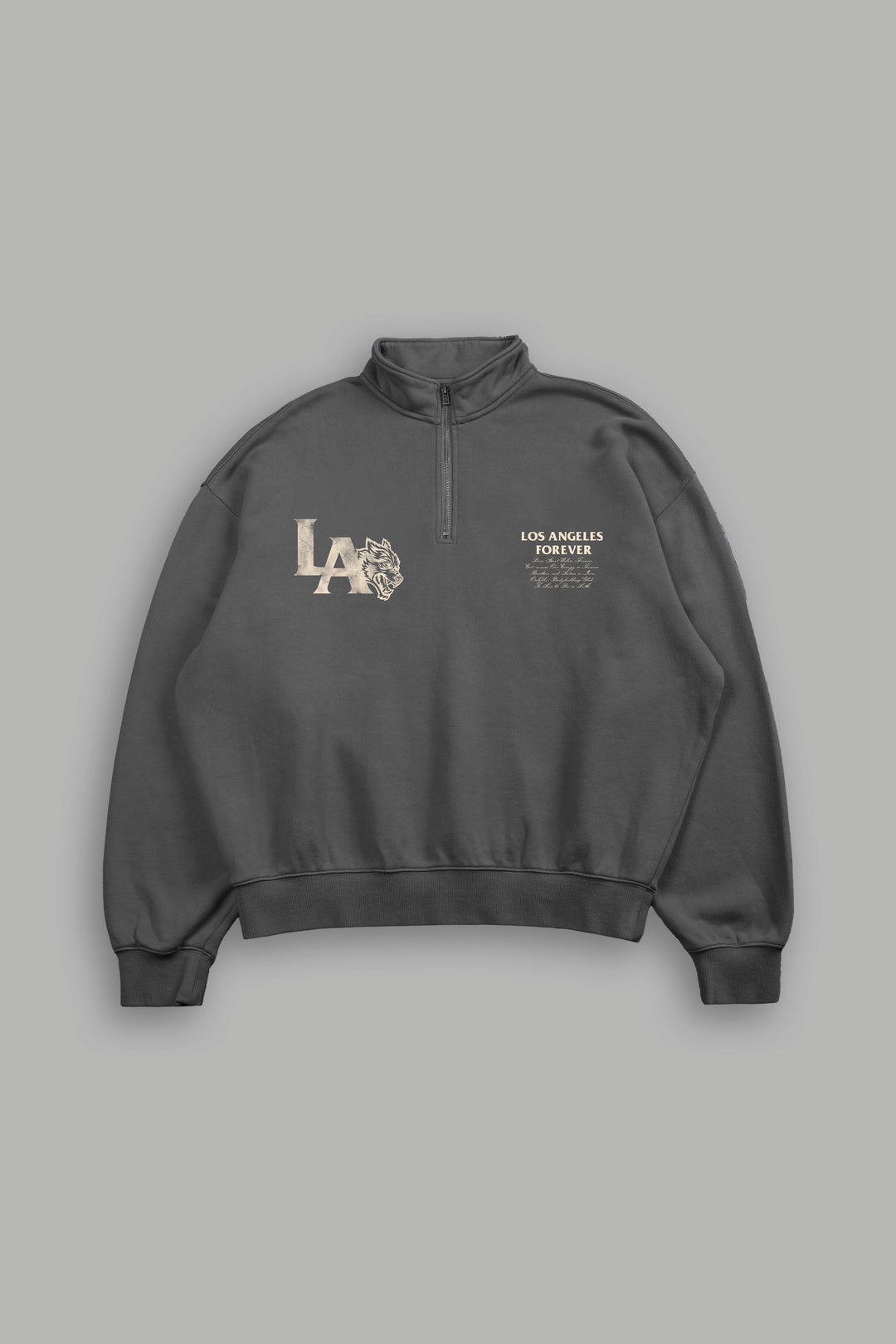 La Wolves V2 Duke 1/4 Zip Mock Neck in Wolf Gray