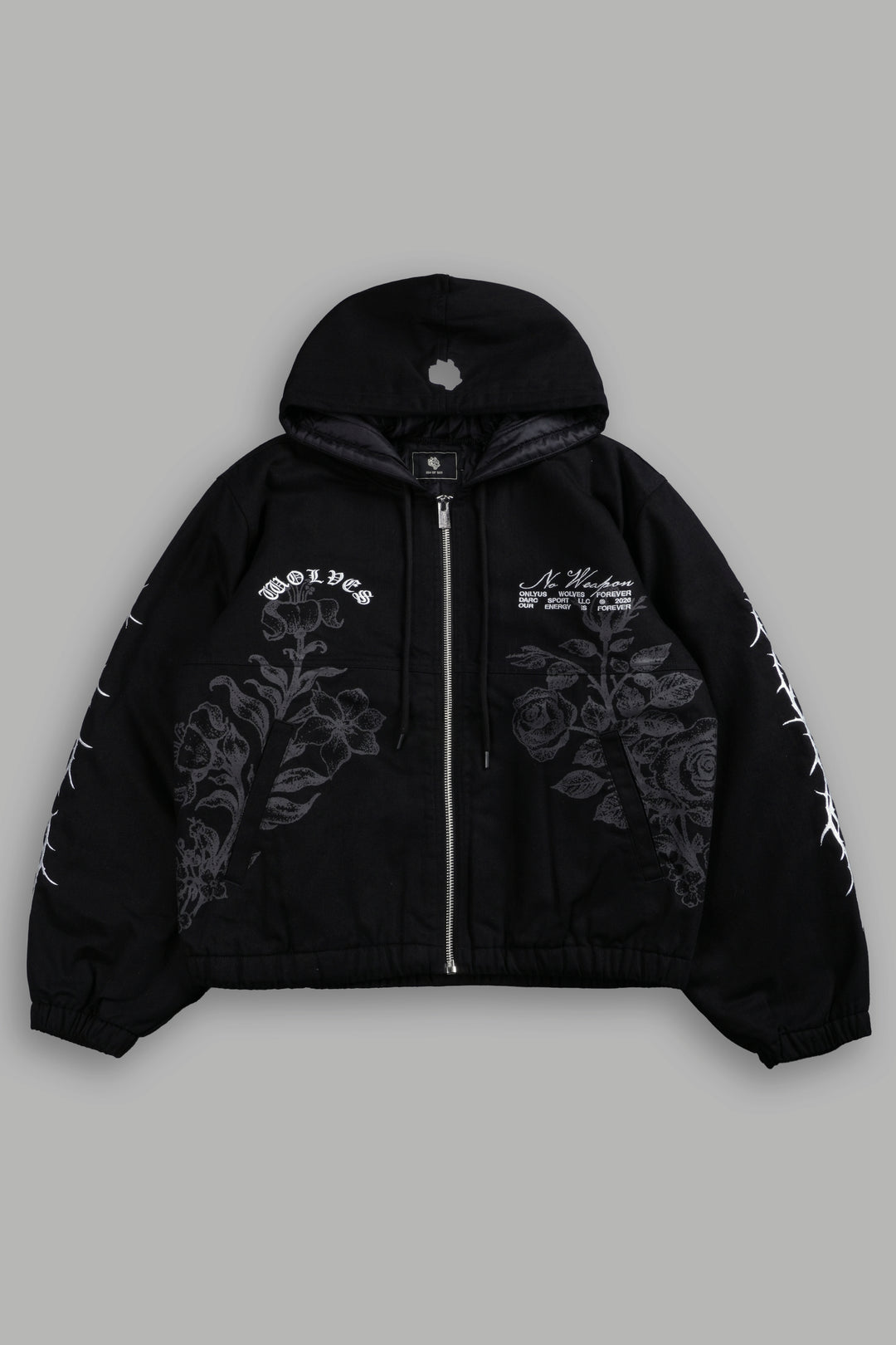 Wolves Pray Calaway Jacket in Distressed Black
