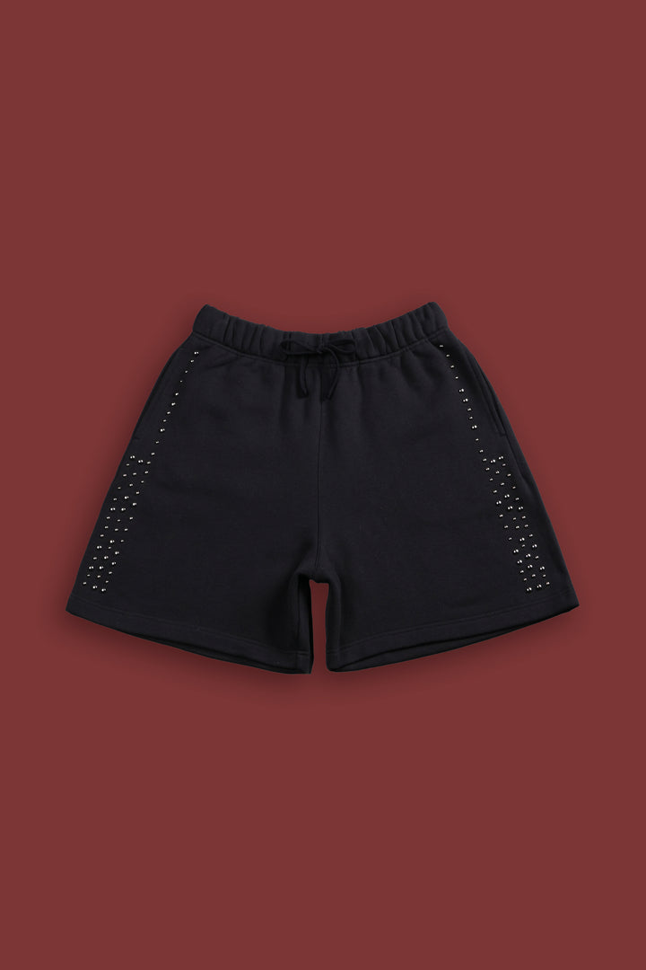 Stud Wolf Post Lounge Sweat Shorts in Black