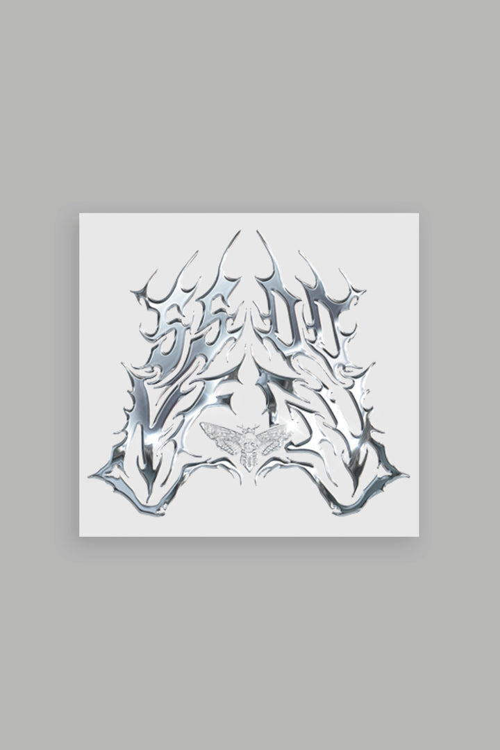Iron Mantra Sticker in Silver