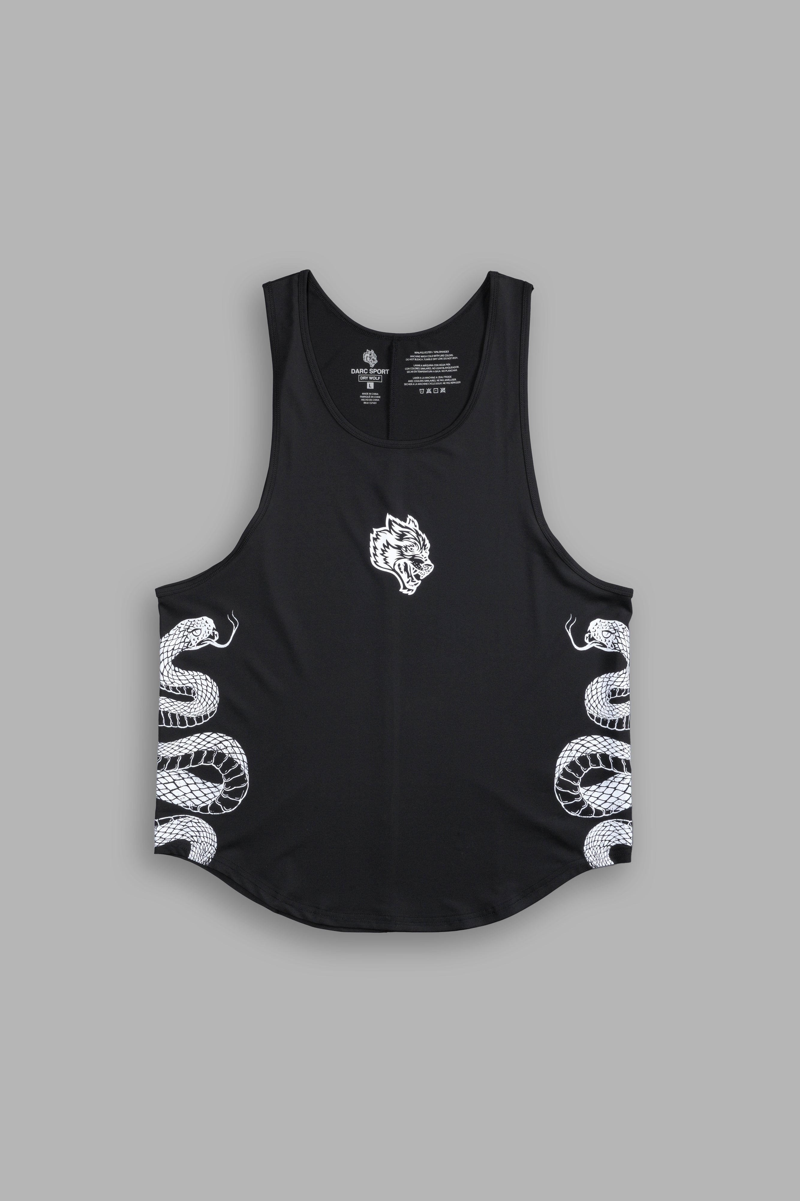 Renewal "Dry Wolf" Back Seam (Drop) Tank in Black