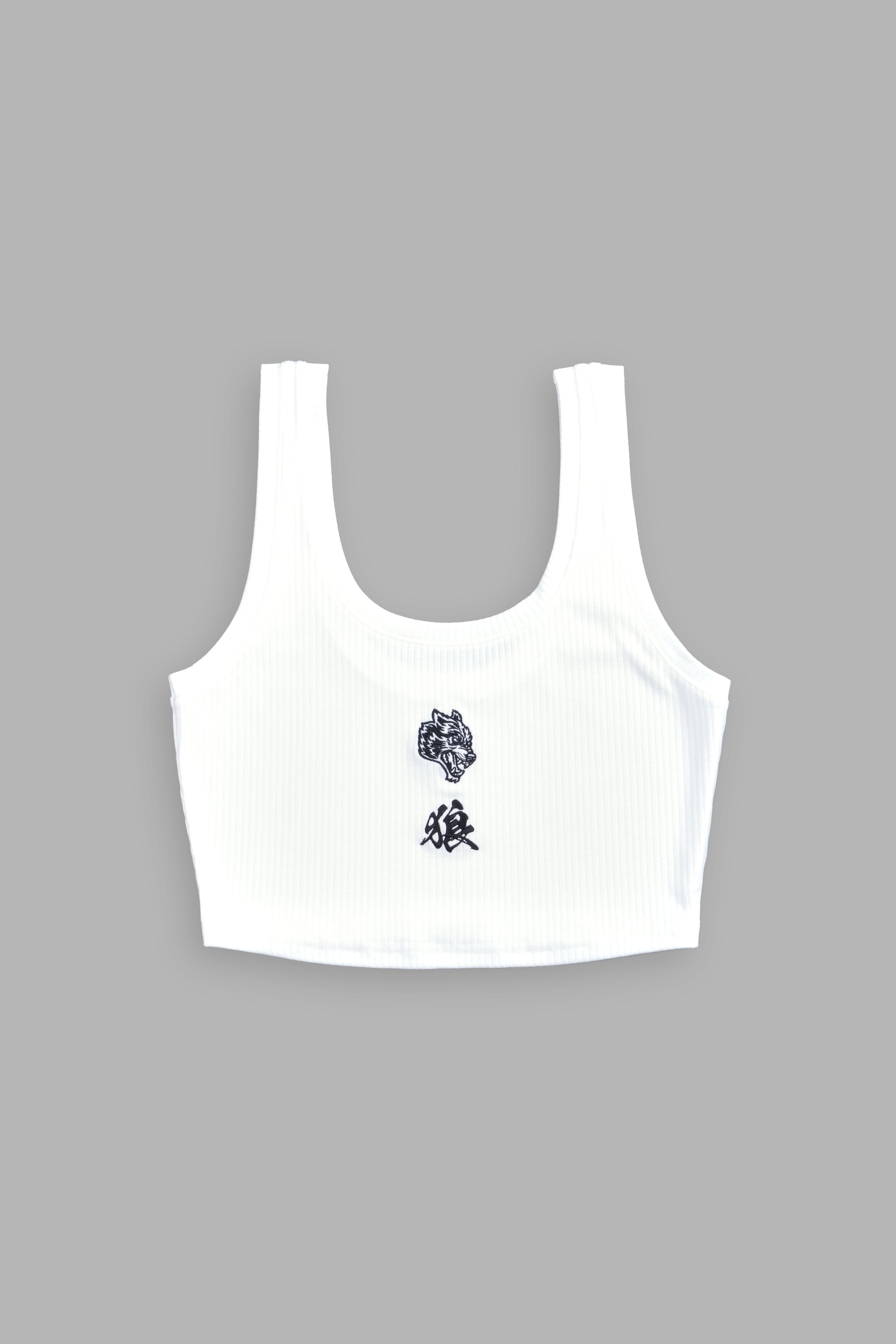 Bushido Wolf She Classic Ribbed Tank in White