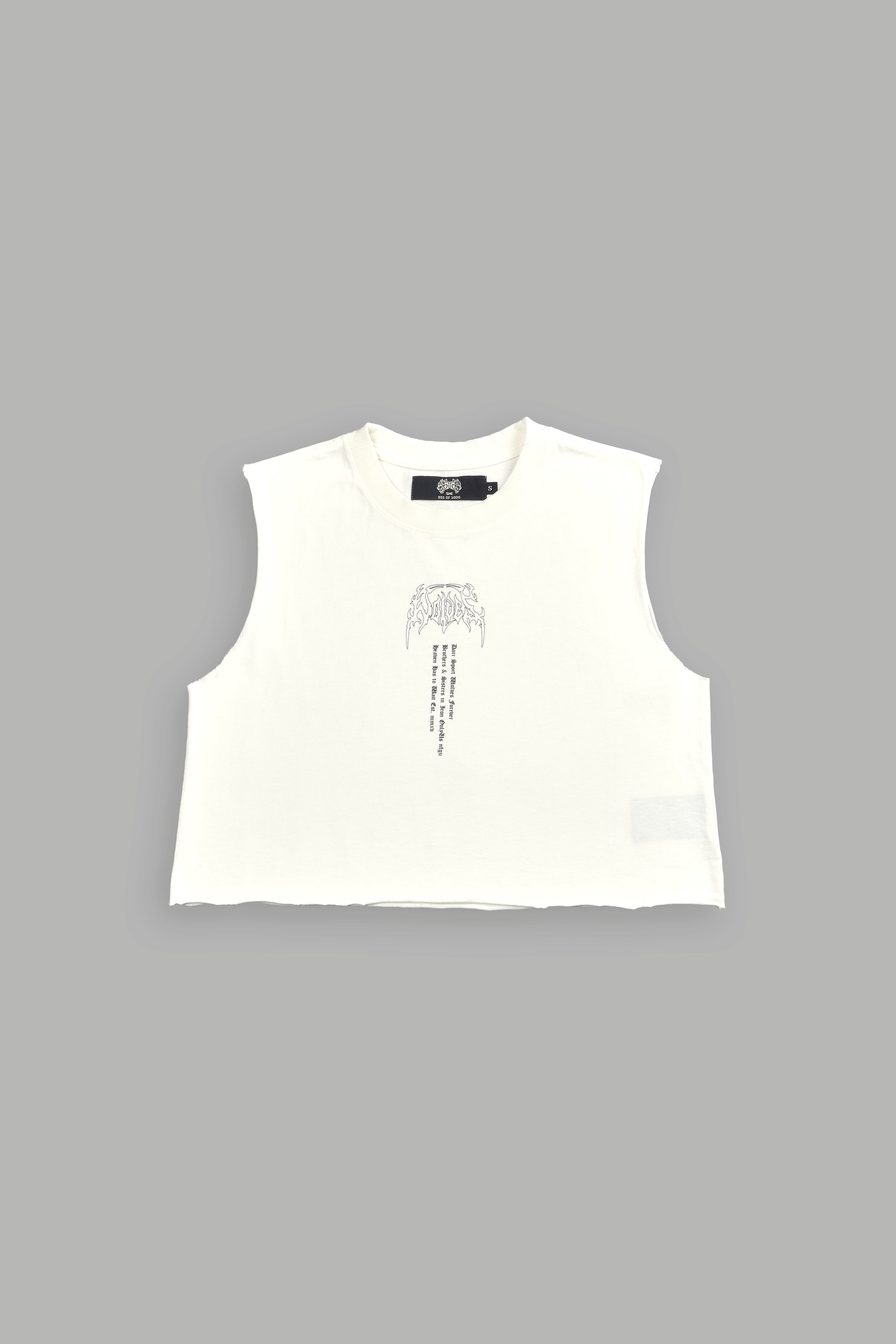 Wolves Hesh "Grunge" (Cropped) Muscle Tee in Cream