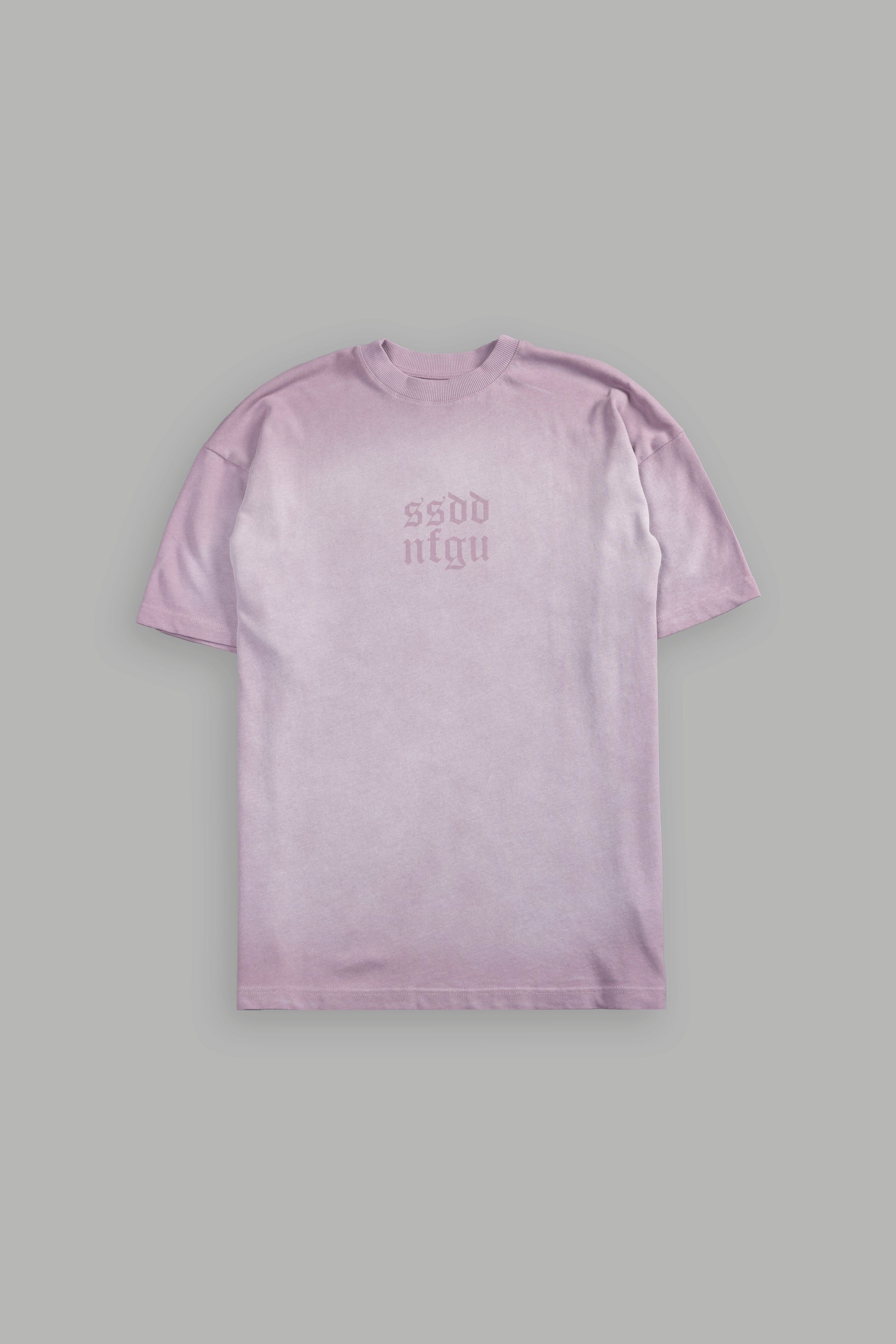 She Has Your Back "Pump Cover" Tee in Purple Smoke Horizon Sun Fade