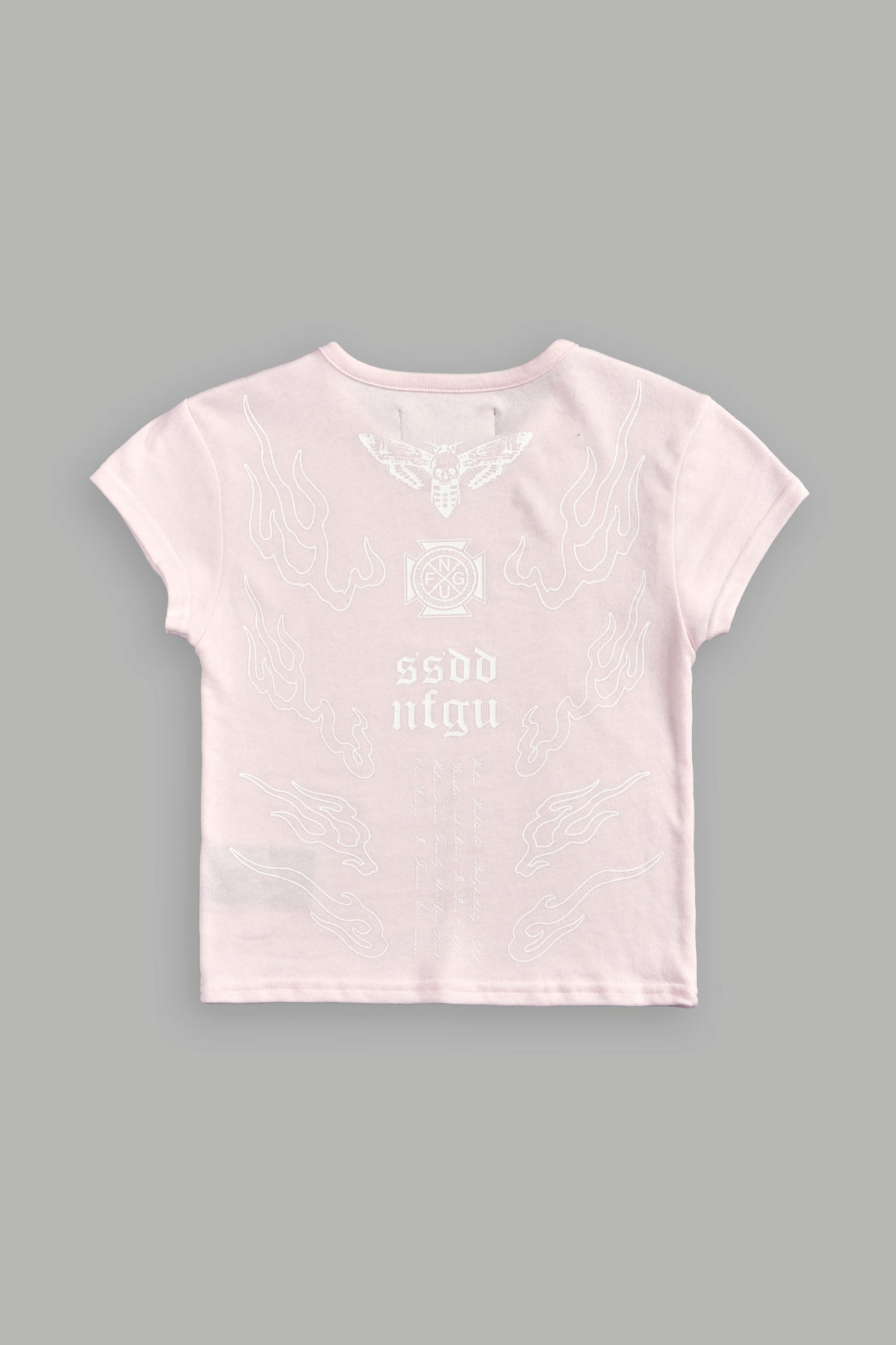 Moth Flames V2 "Baby" Tee in Blush Pink