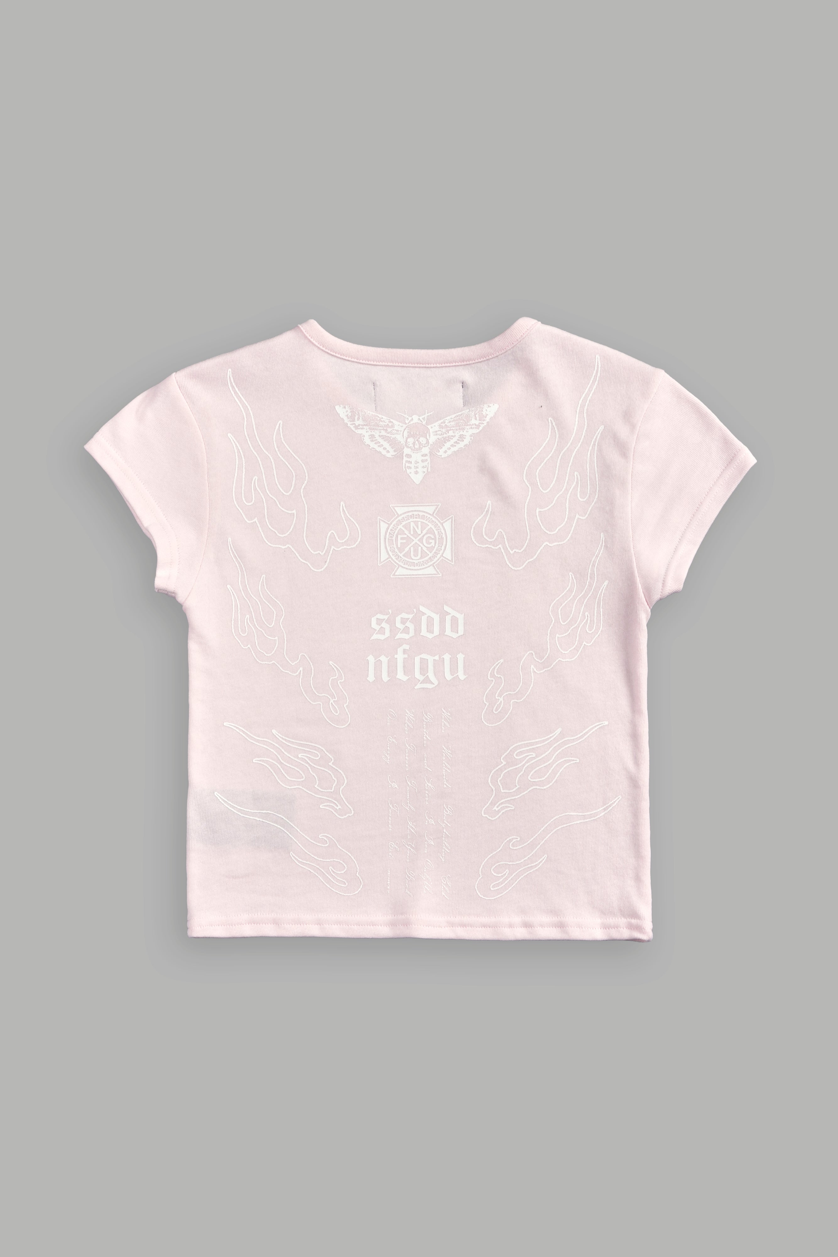 Moth Flames V2 "Baby" Tee in Blush Pink