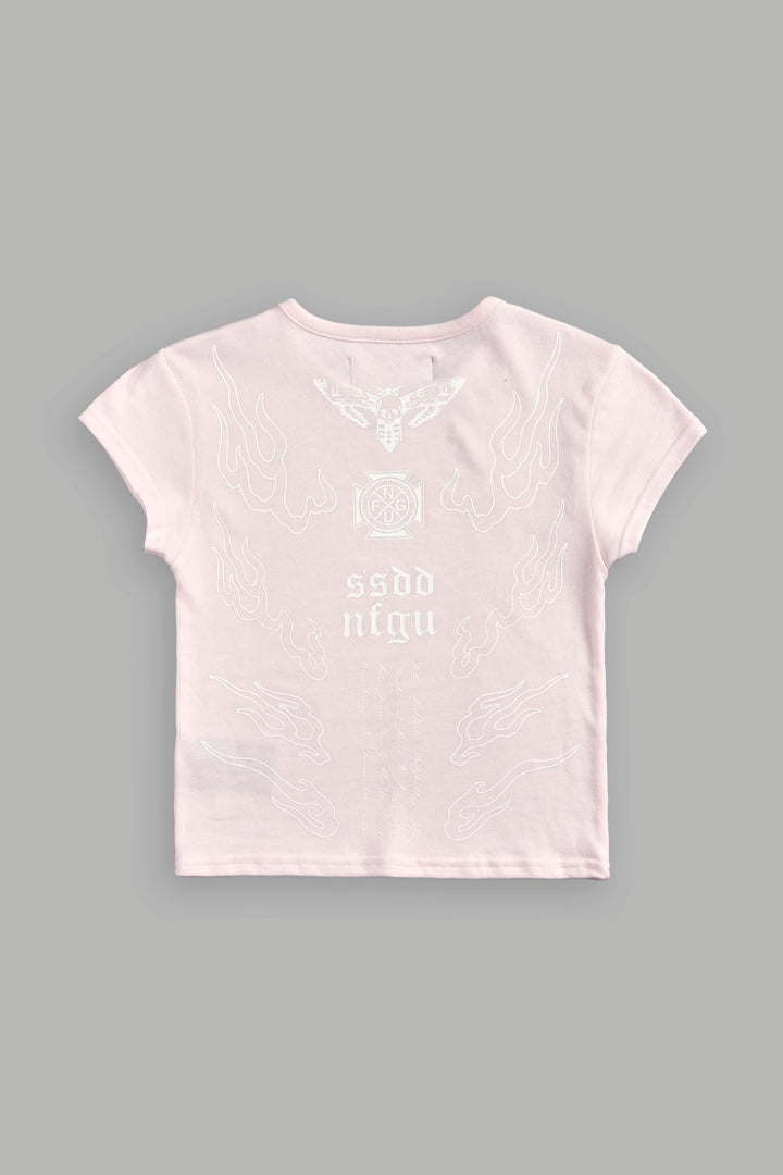 Moth Flames V2 "Baby" Tee in Blush Pink