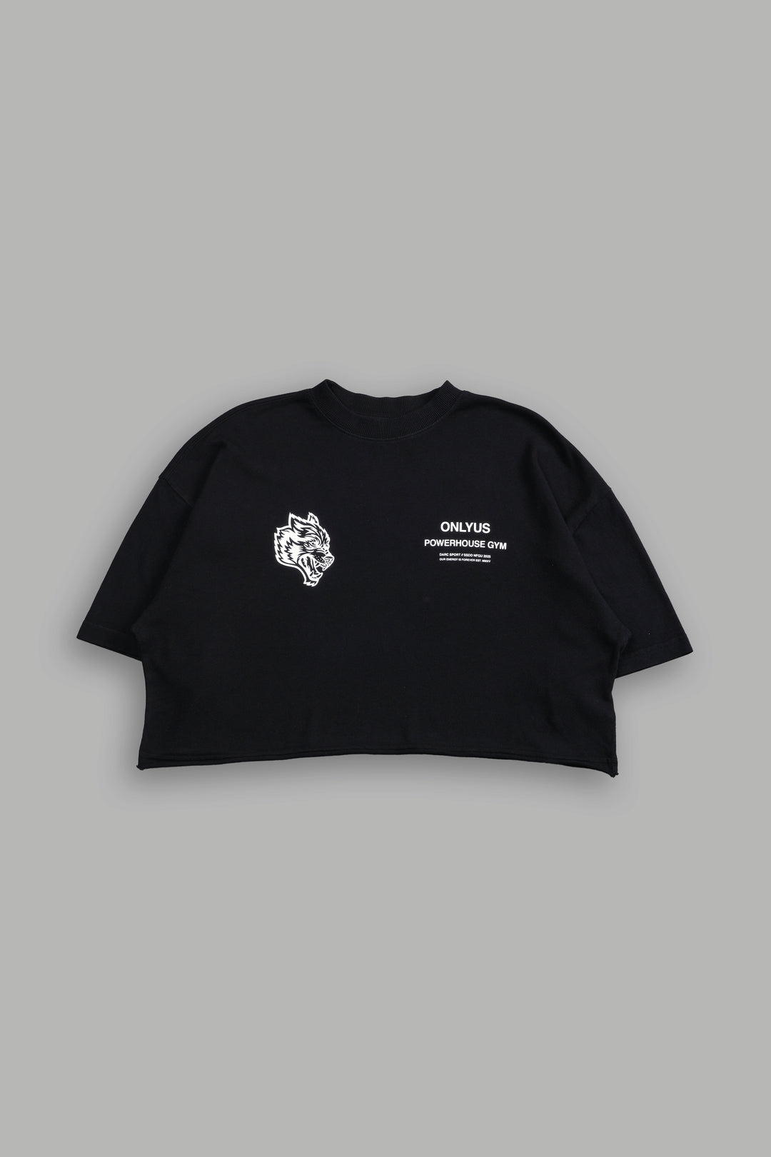 Only Us Gym "Premium" Oversized (Cropped) Tee in Black