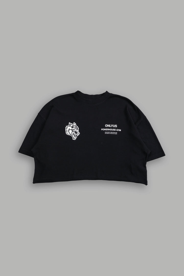 Only Us Gym "Premium" Oversized (Cropped) Tee in Black