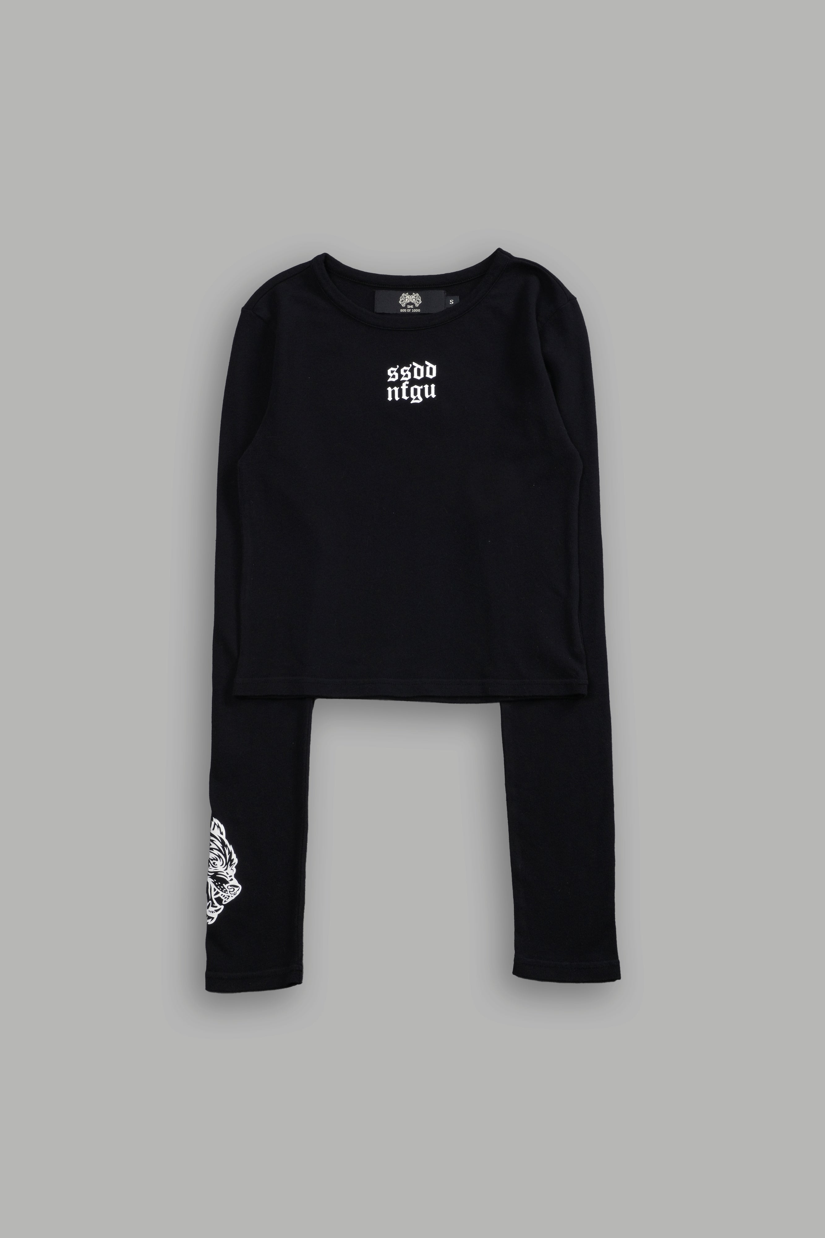 Moth Kanji L/S "Baby" Tee in Black