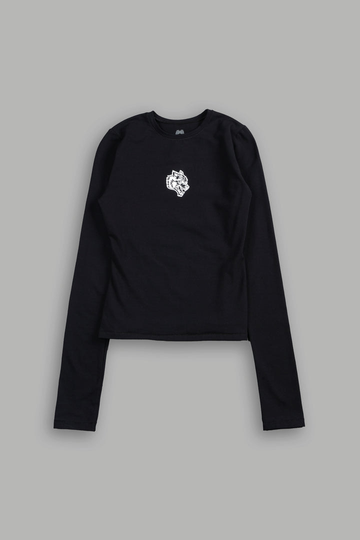 Wolf Head Eden Ls Tee In Black
