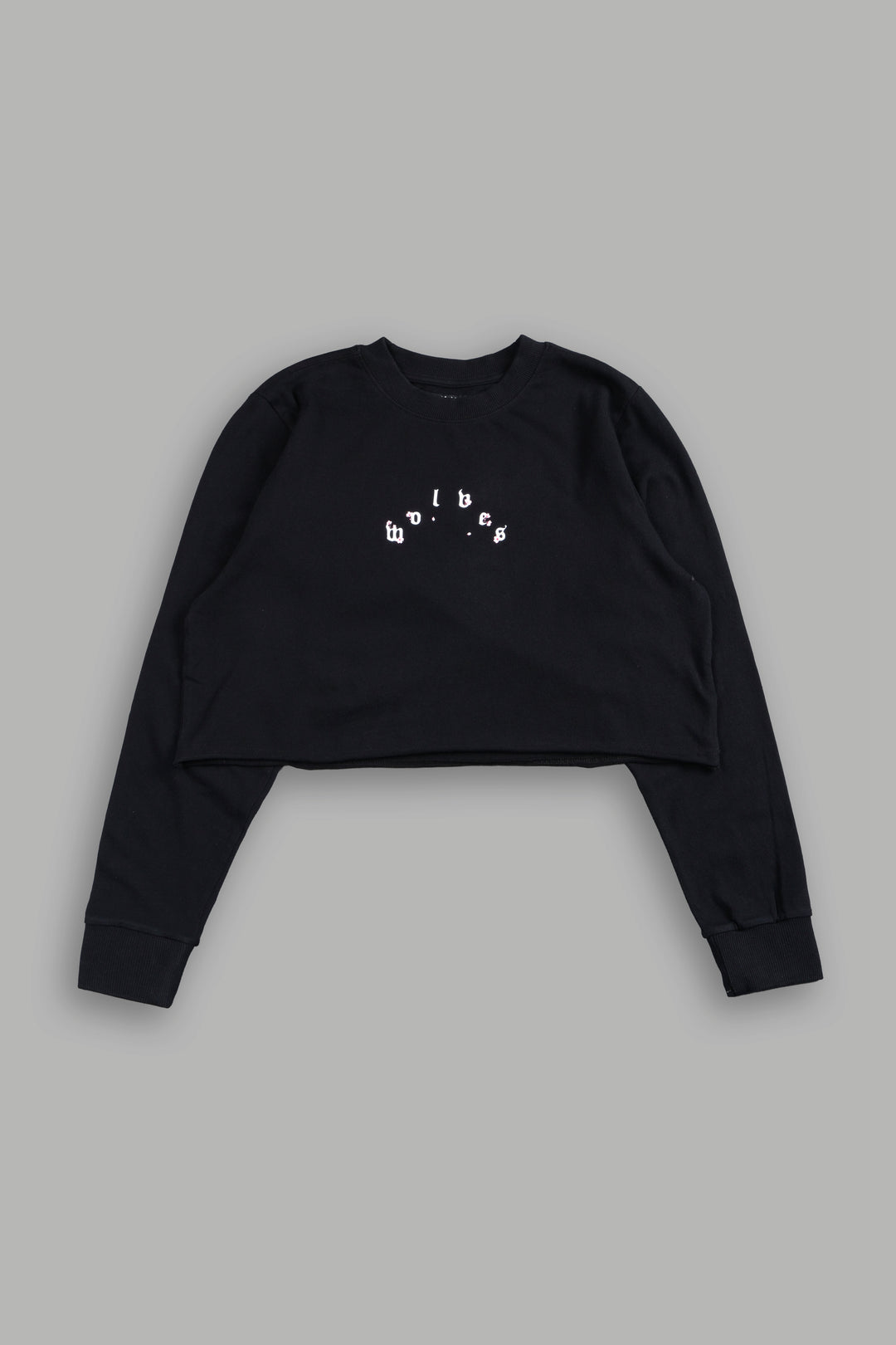 Sakura Pyramid Premium Cropped Ls Tee In Black