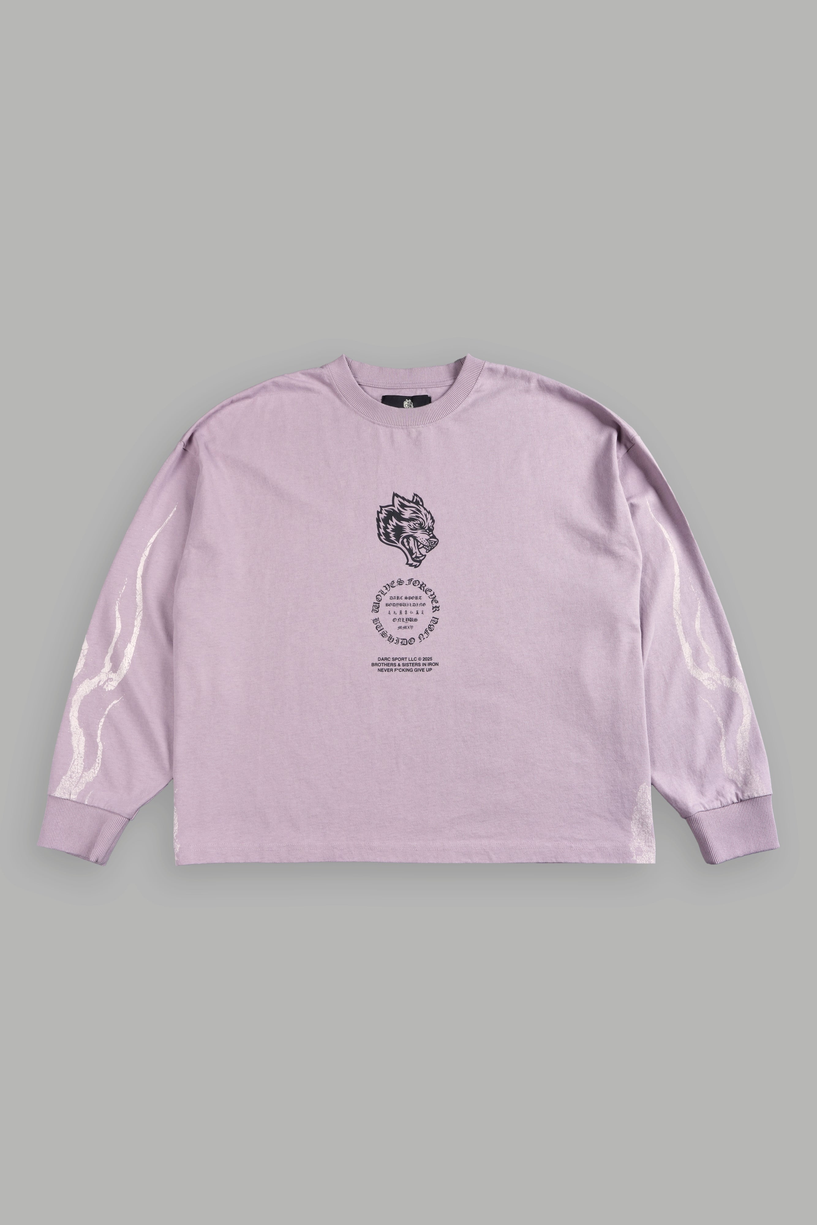 Warrior's Fire Grunge "Box Cut" L/S Tee in Purple Smoke