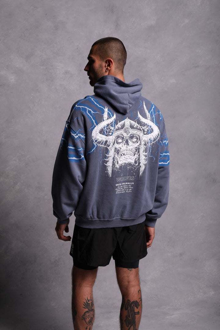 Above Us "Vintage Pierce" Hoodie in Norse Blue/Blue Lightning