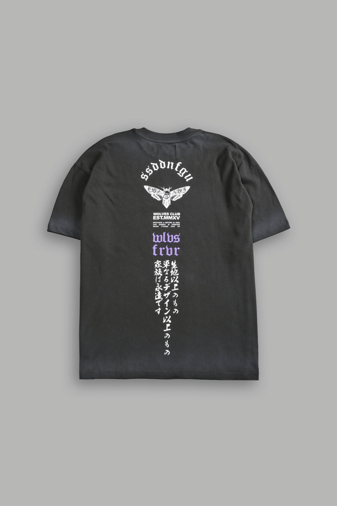 Hannya Inferno "Premium" Oversized Tee in Wolf Gray Sun Fade