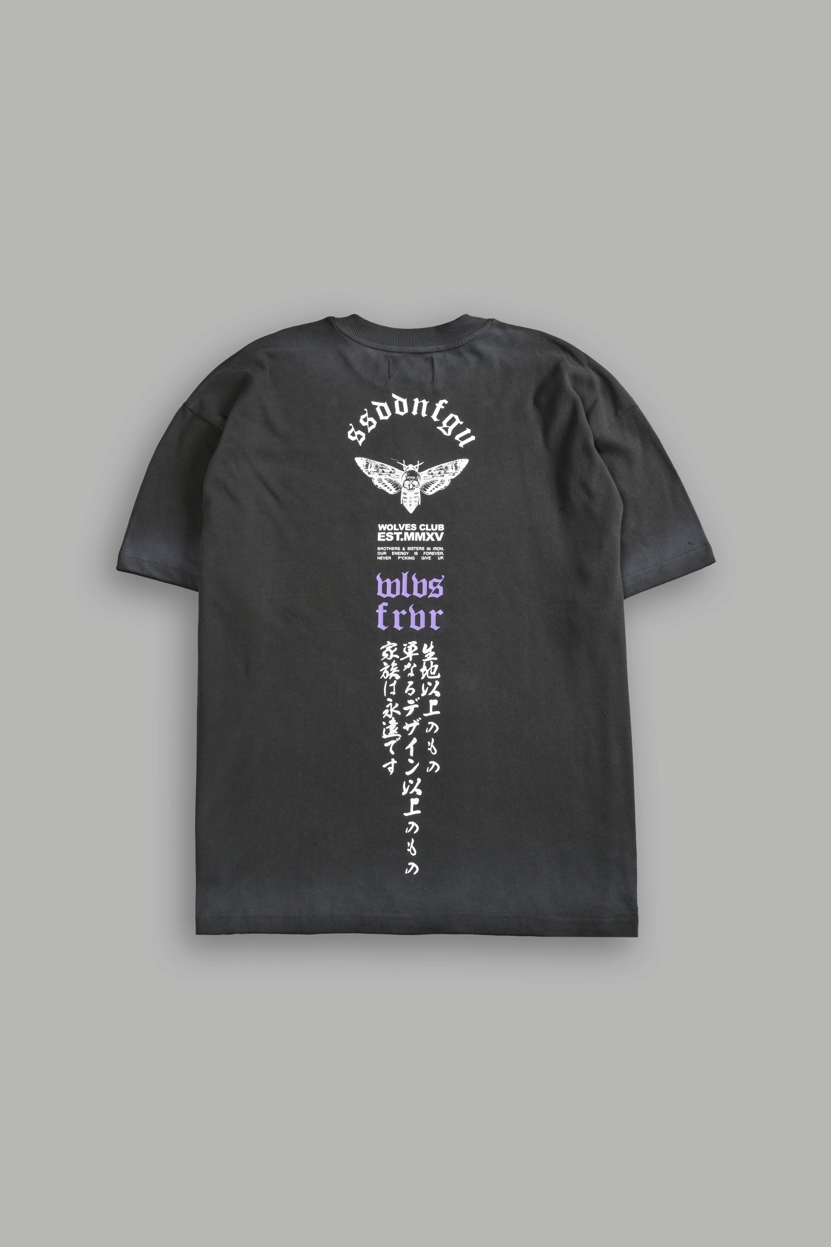 Hannya Inferno "Premium" Oversized Tee in Wolf Gray Sun Fade