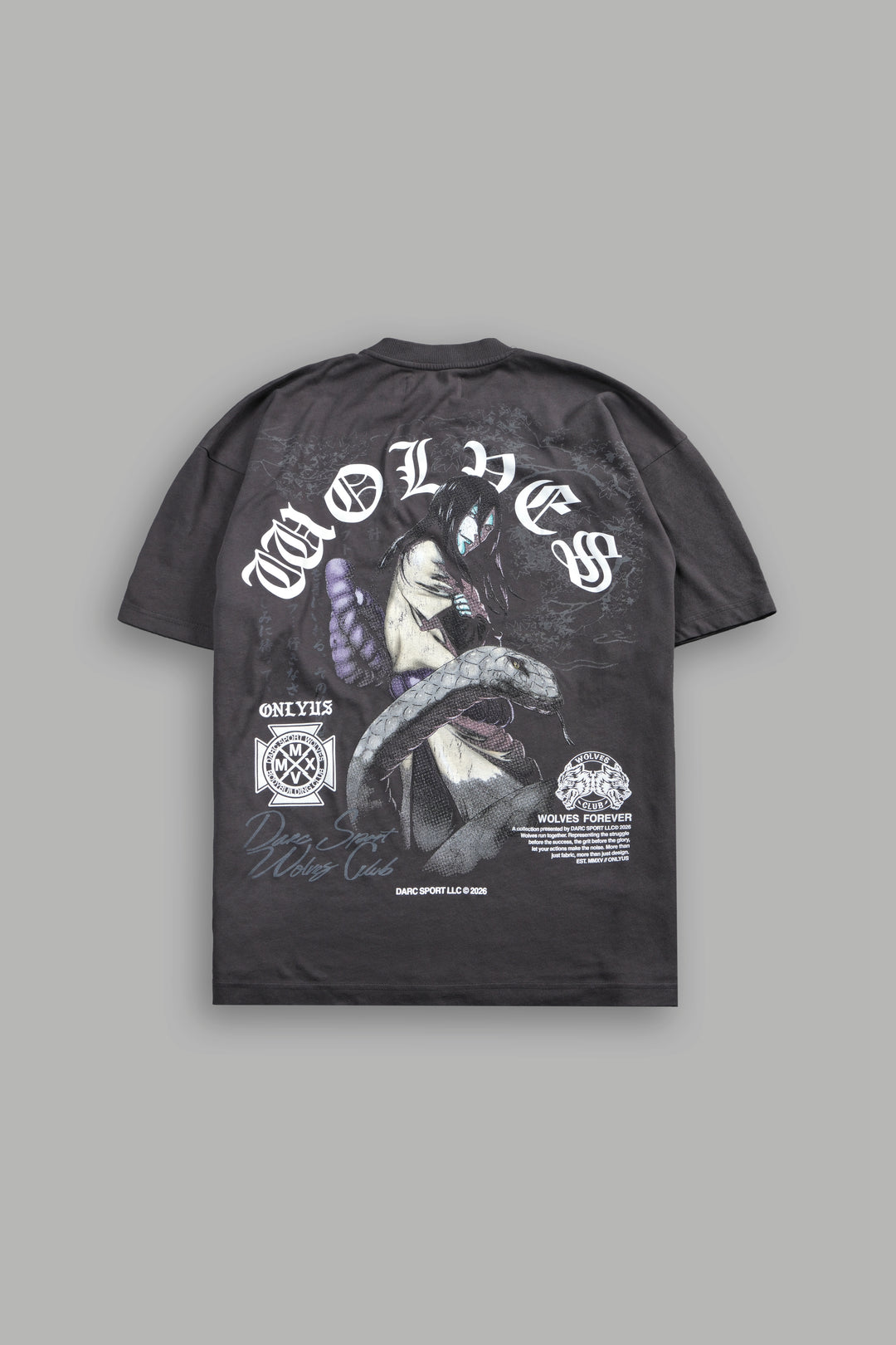 Orochimaru Premium Oversized Tee in Wolf Gray