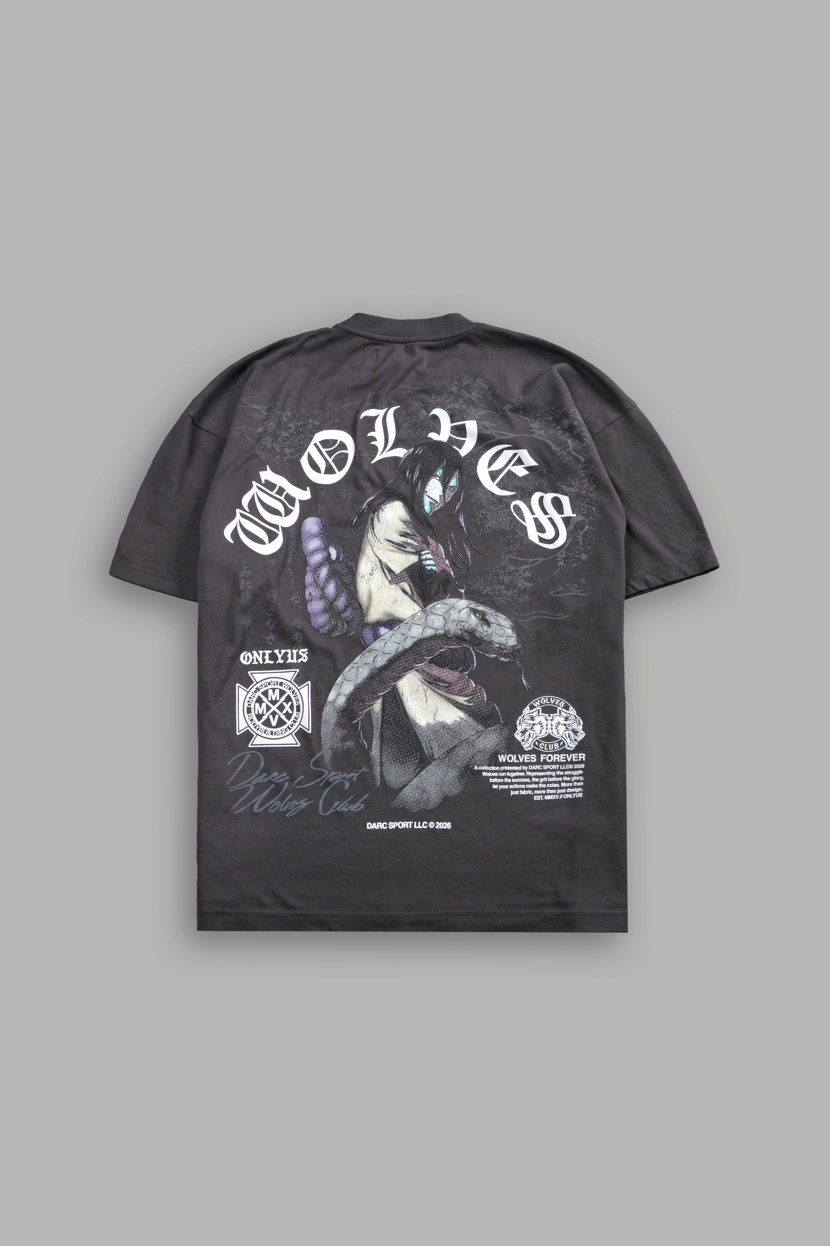 Orochimaru Premium Oversized Tee in Wolf Gray