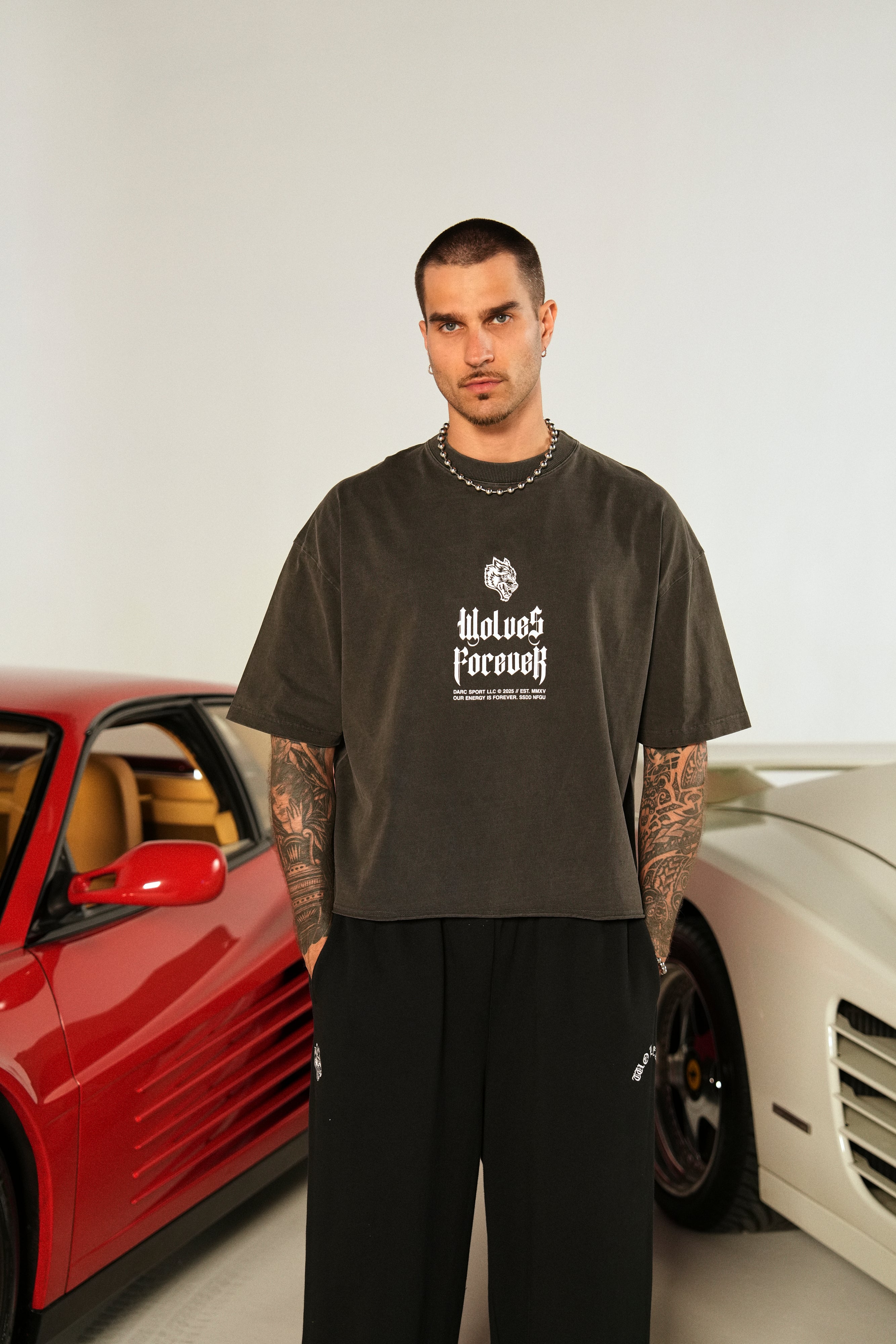 You'll Know Grunge Raw Hem "Box Cut" Tee in Wolf Gray