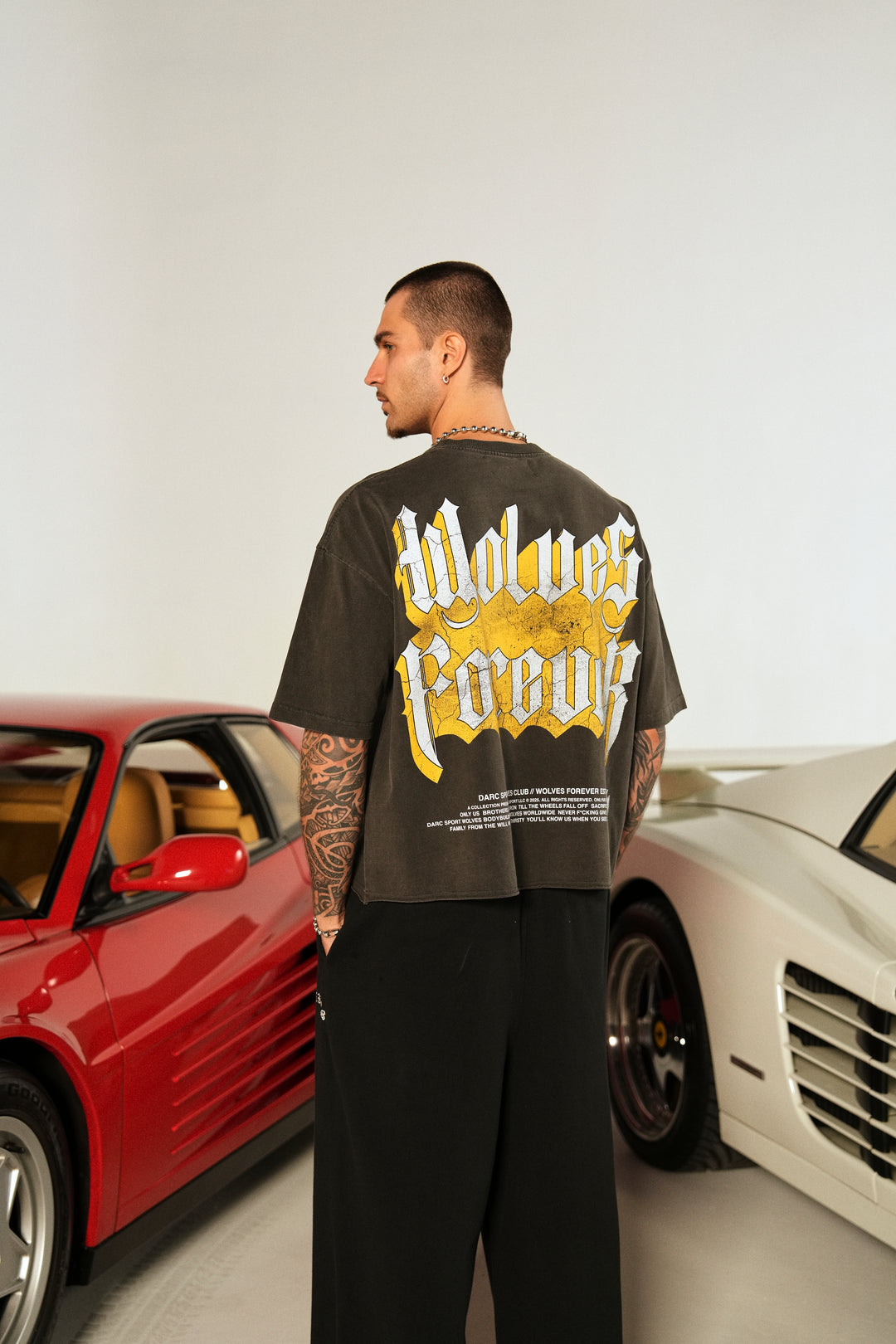 You'll Know Grunge Raw Hem "Box Cut" Tee in Wolf Gray