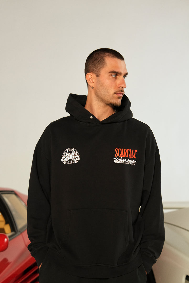 Say Hello "Pierce" Hoodie in Black
