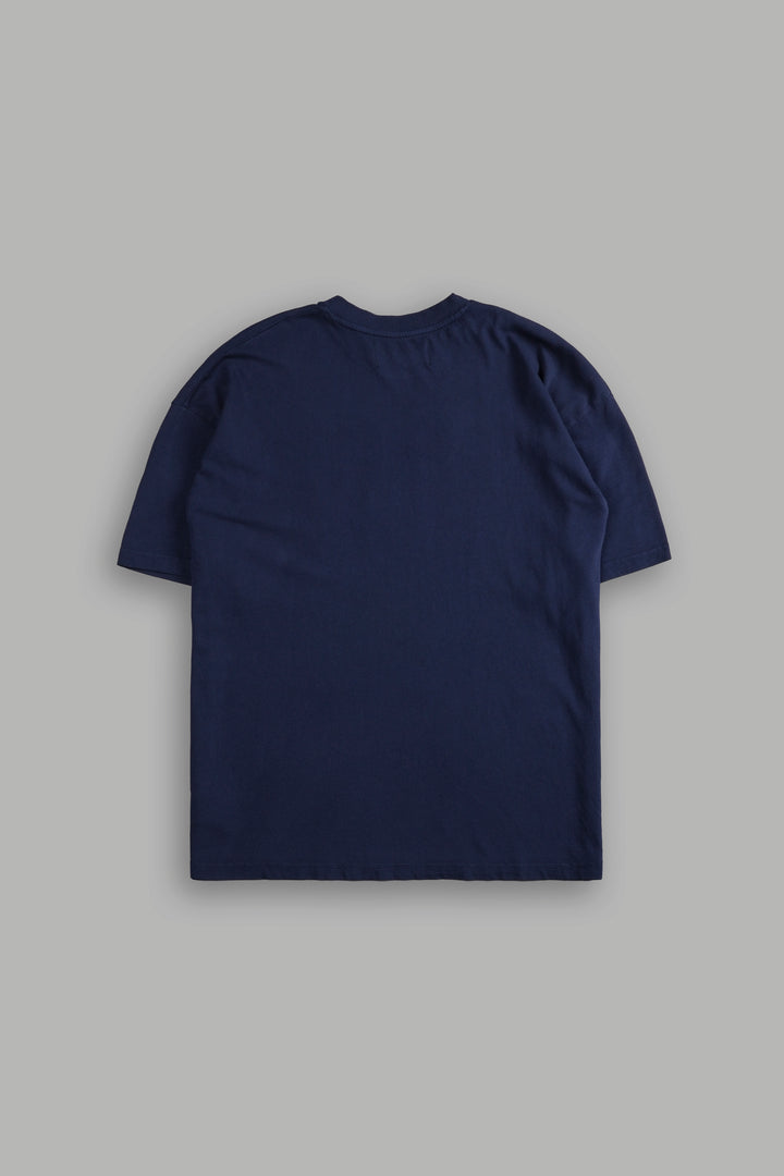 Loyalty "Premium" Oversized Unisex Tee in Navy/Maroon