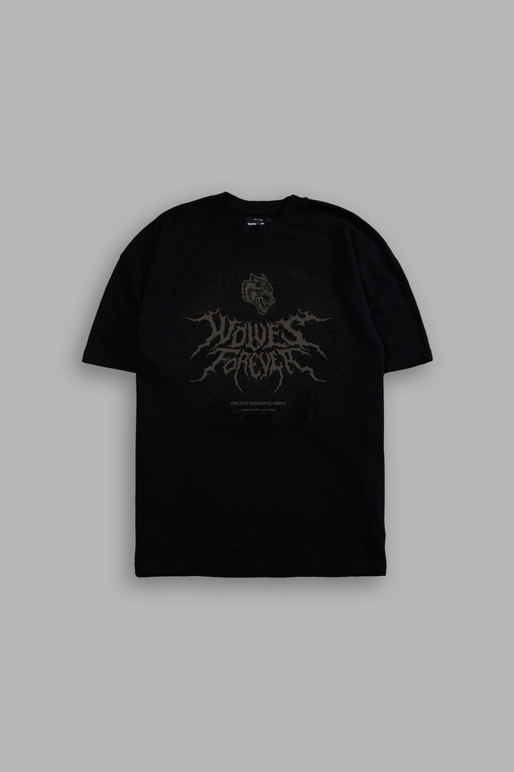 Cherry Blossom Wolf "Premium" Tee in Black