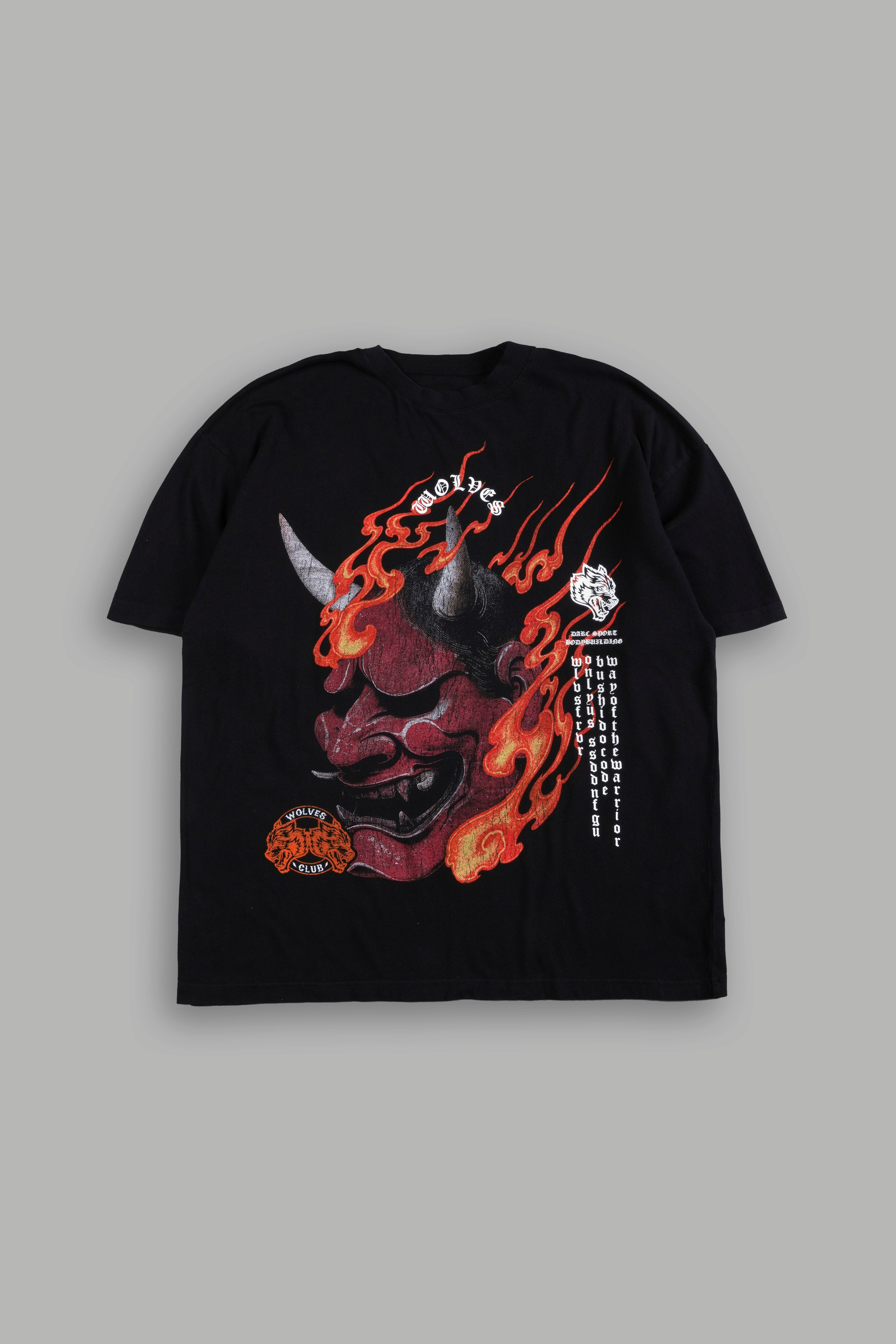 Wolves Club Oni Inferno Premium Oversized Tee in Black