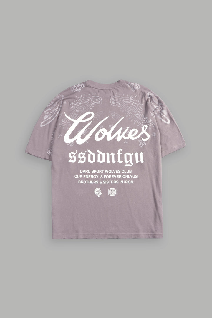 Western Wolves Forever "Premium" Oversized Tee in Pale Gray