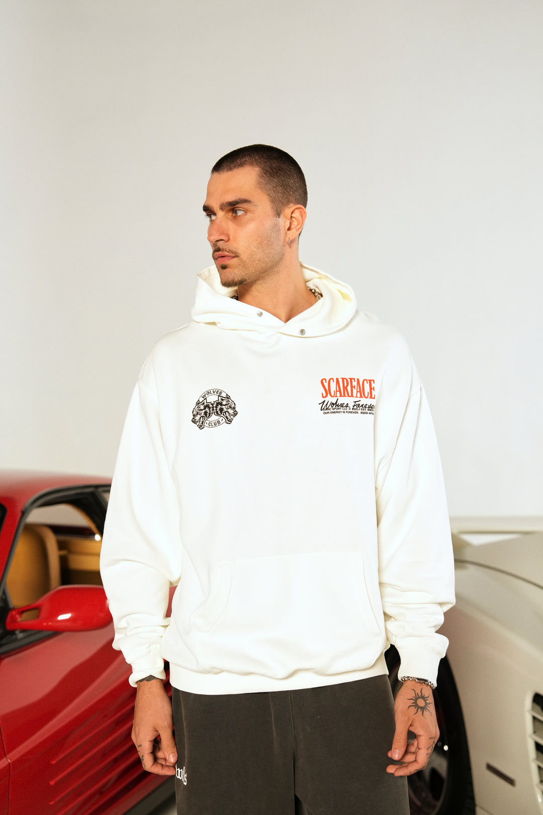 Say Hello "Pierce" Hoodie in Cream